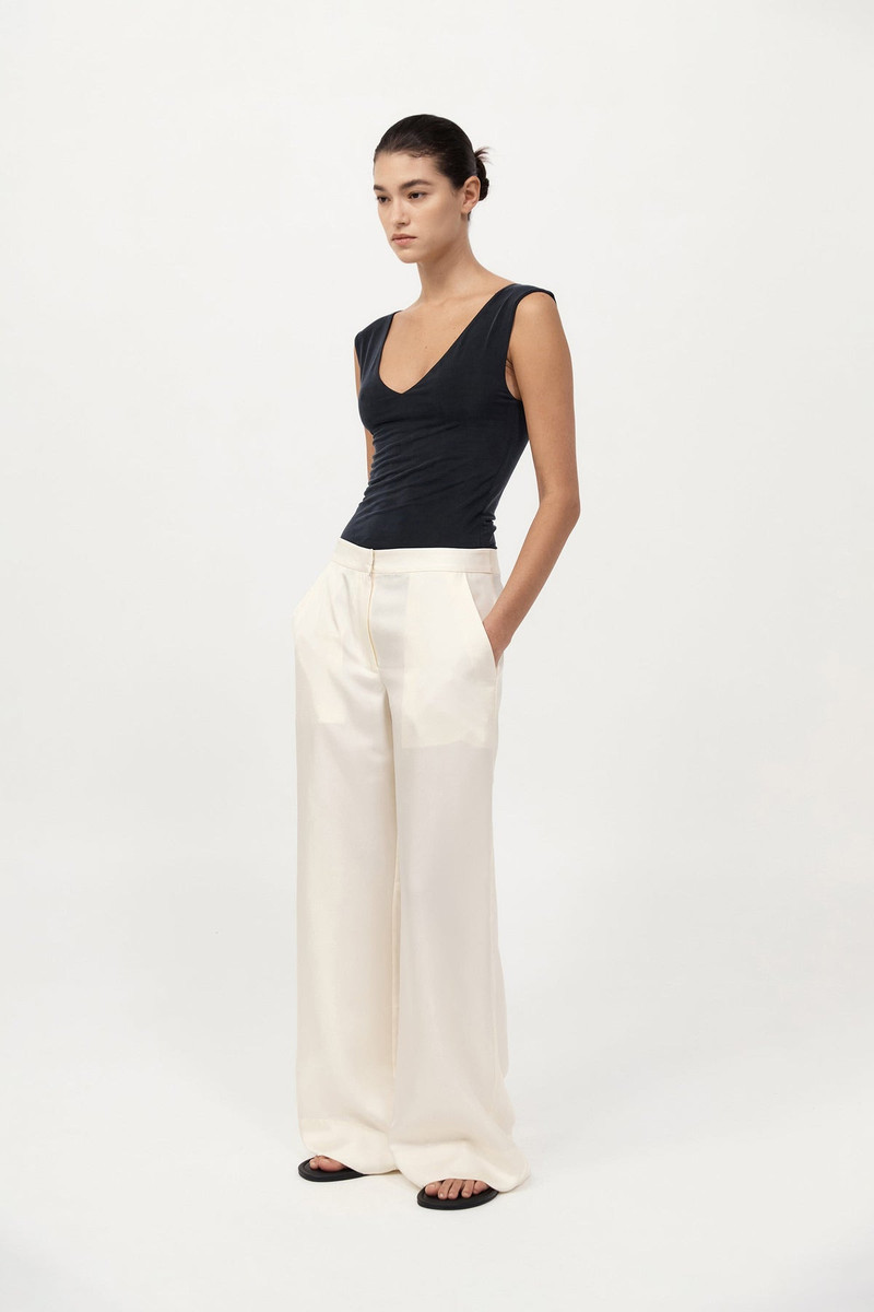 Silk Twill Pants - Milk 4