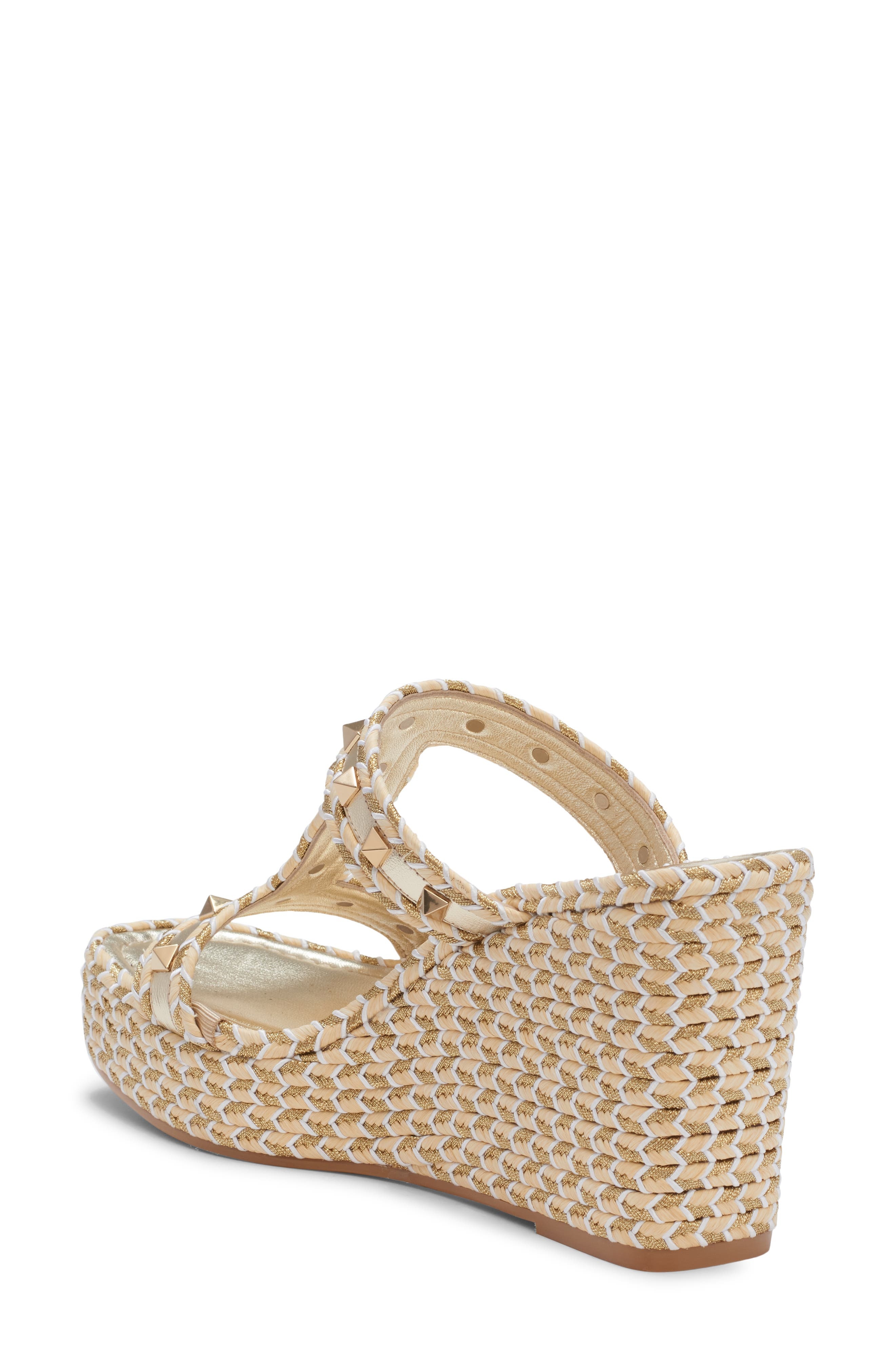 Valentino Garavani Rockstud Torchon Wedge Slide Sandal in Platinum/Multicolor at Nordstrom - 2