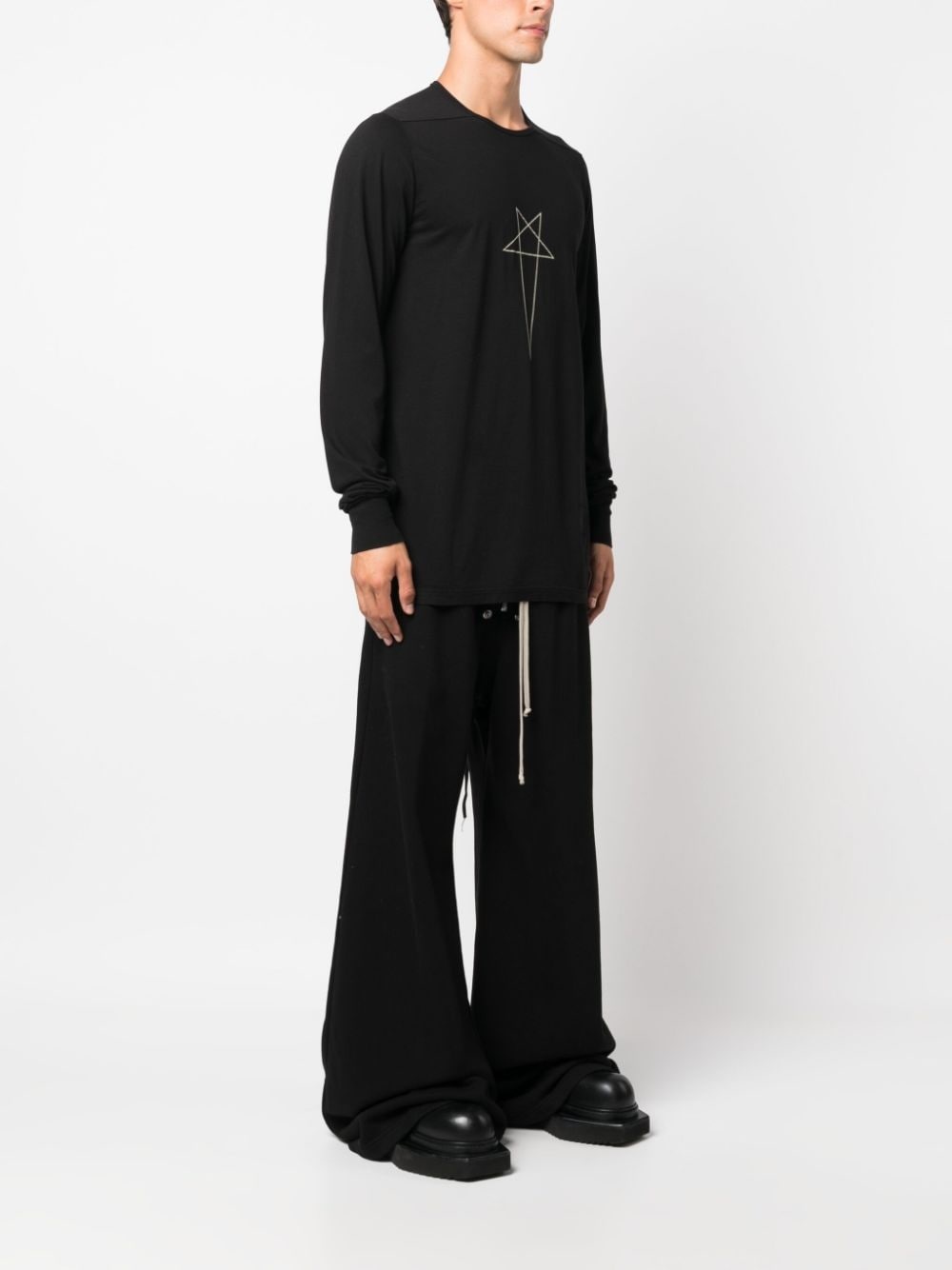 Pentagram logo-print cotton T-shirt - 3