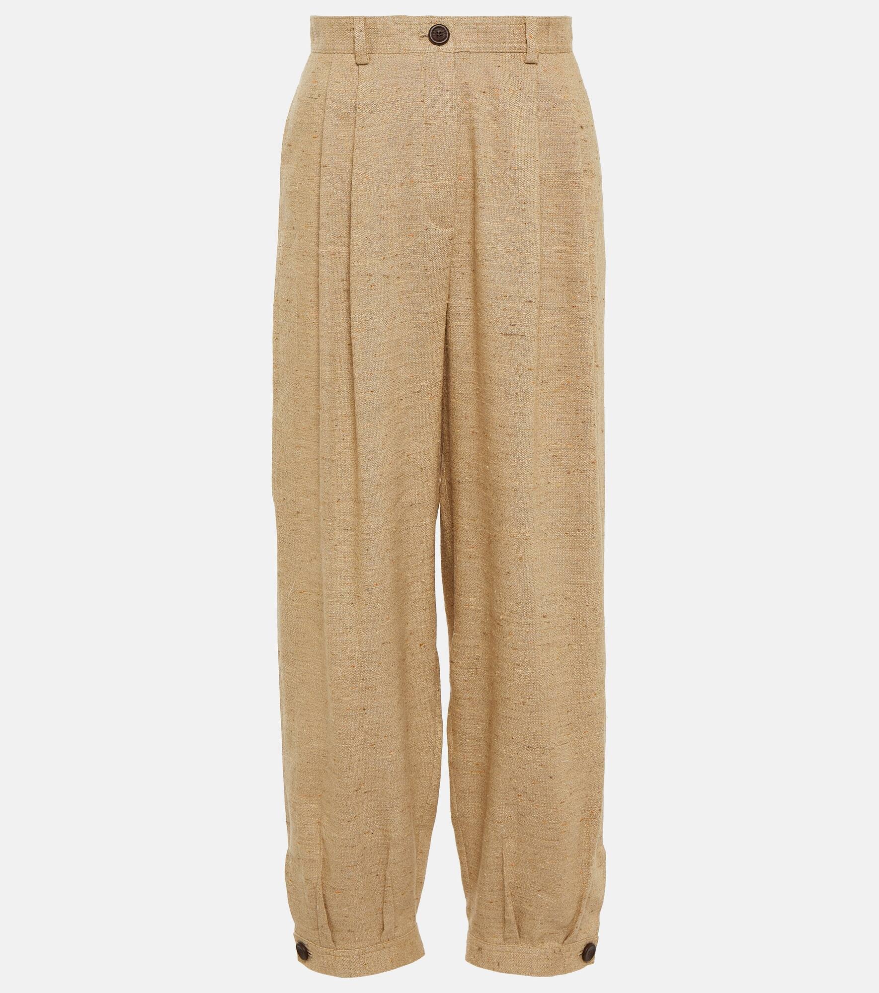 Linen, cashmere, and silk pants - 1