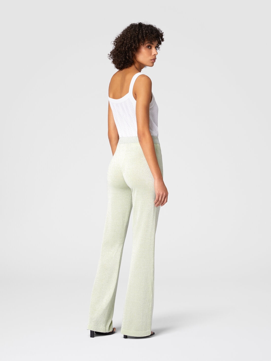 Straight trousers in lamé viscose - 3