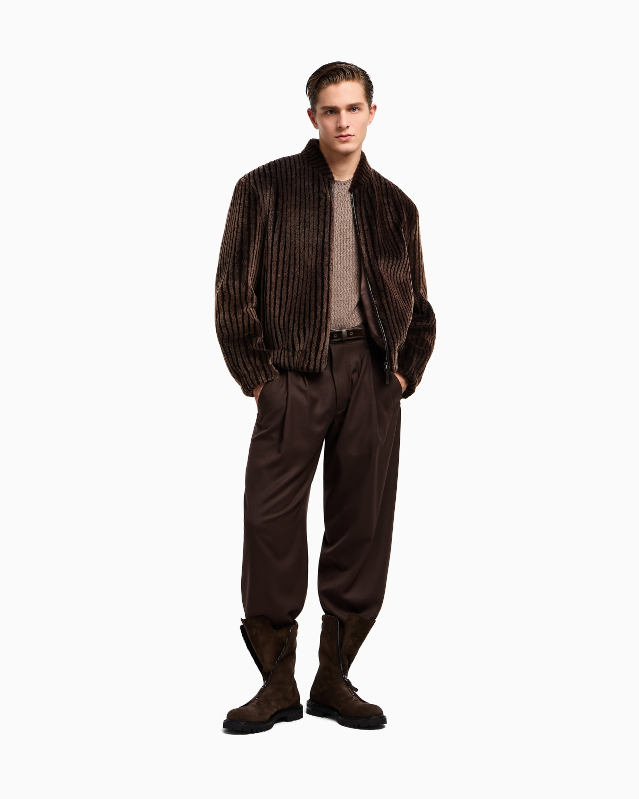 SINGLE-PLEAT LIGHTWEIGHT WOOL CLOTH TROUSERS - 2