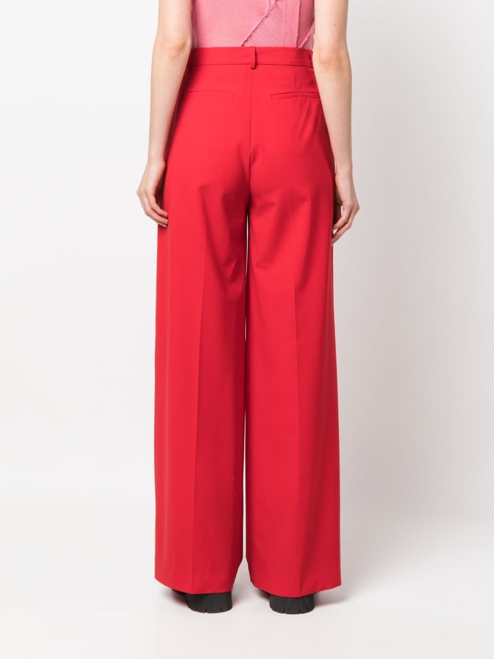 pressed-crease palazzo pants - 4