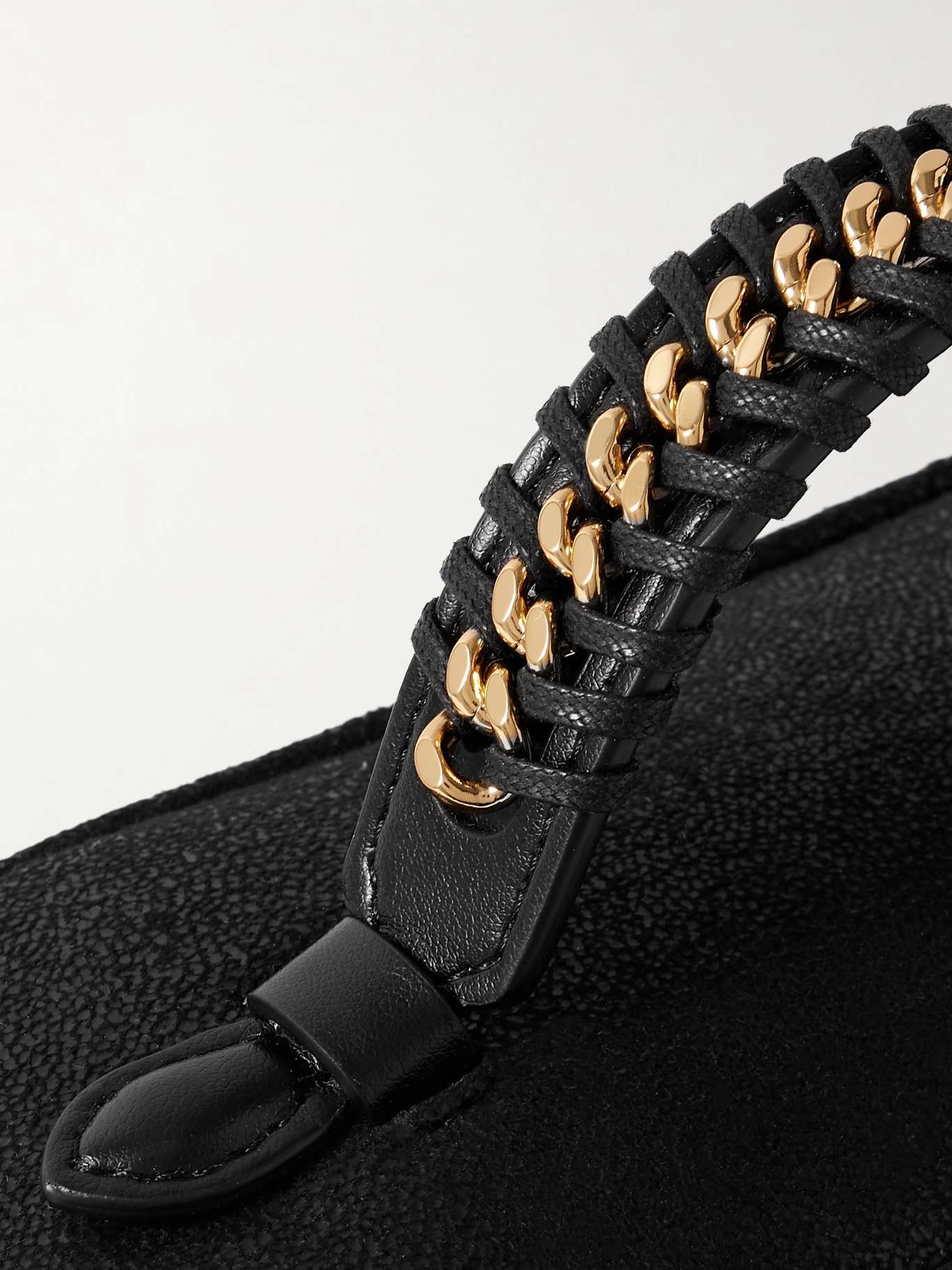 Falabella chain-embellished brushed shoulder bag Black - 4