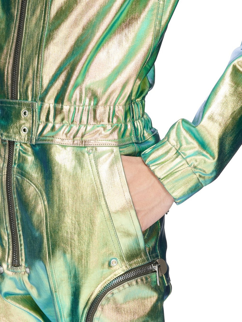 metallic-effect zip-up jumpsuit 8
