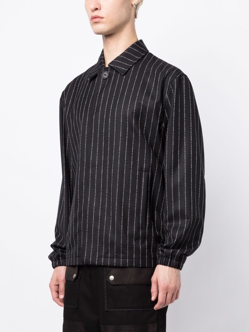 logo-stripe virgin-wool jacket - 3