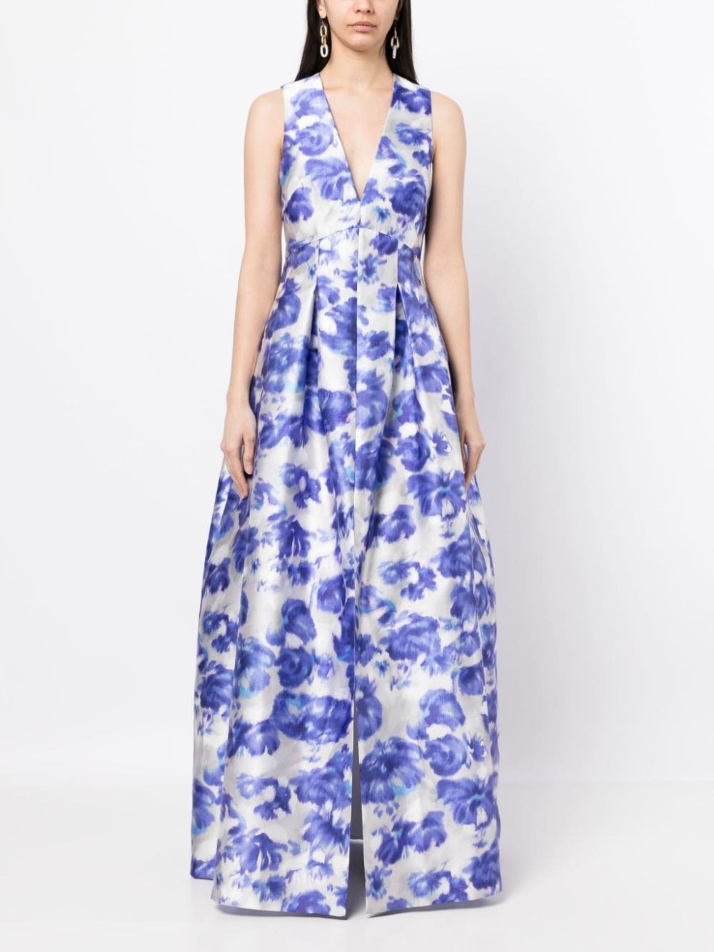 Brooke watercolour-effect gown - 2