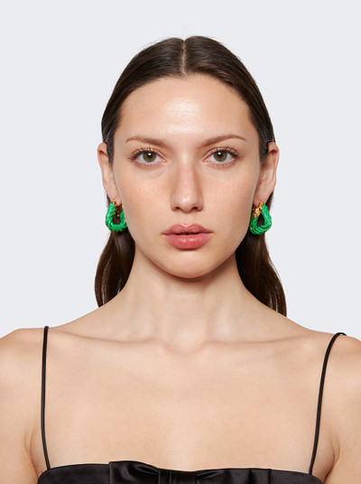 Bottega Veneta Nappa Leather And Sterling Silver Earrings Parakeet Green outlook