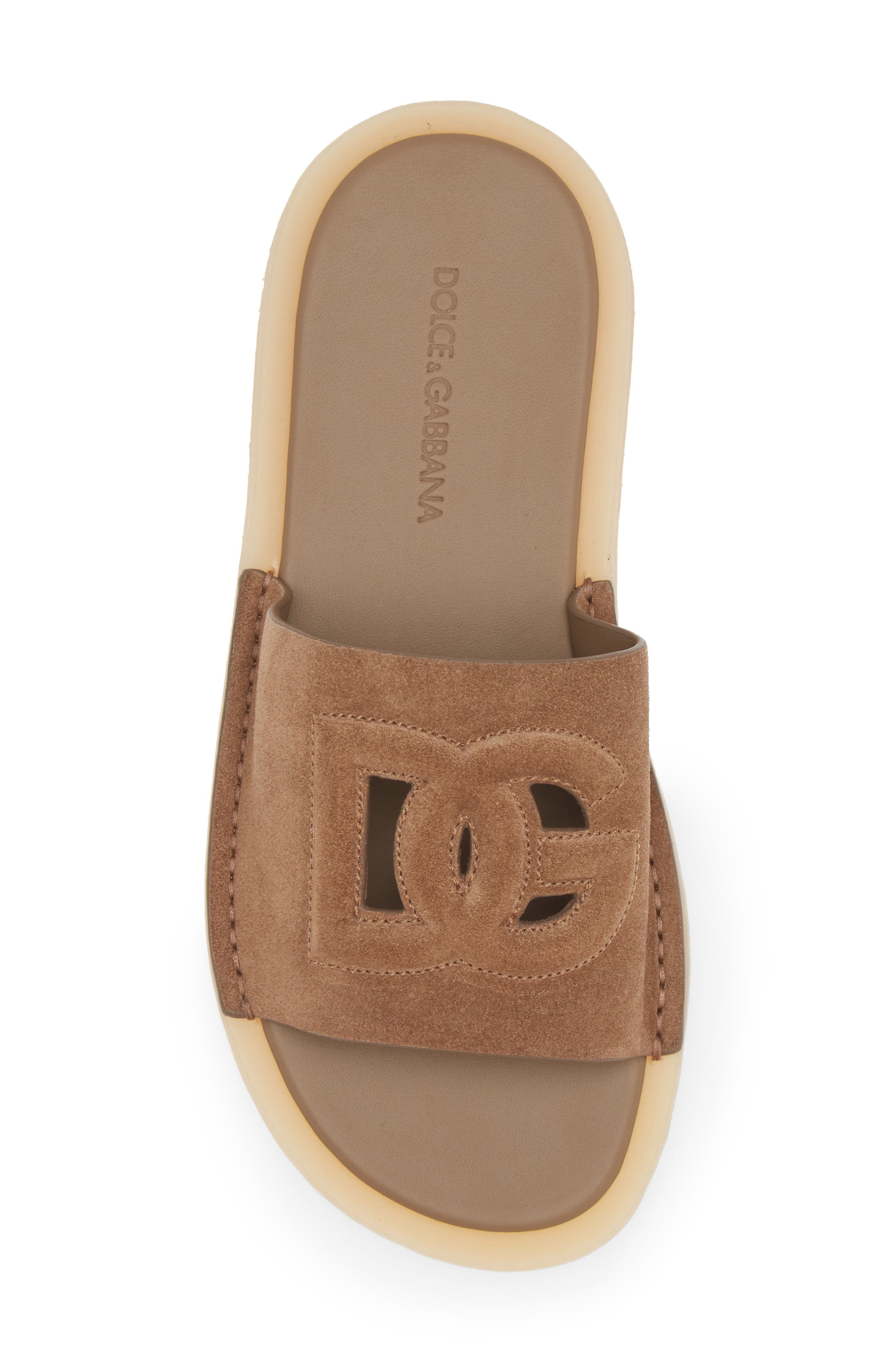 Dolce&Gabbana Crosta Slide Sandal in 80024-Nocciola at Nordstrom - 5