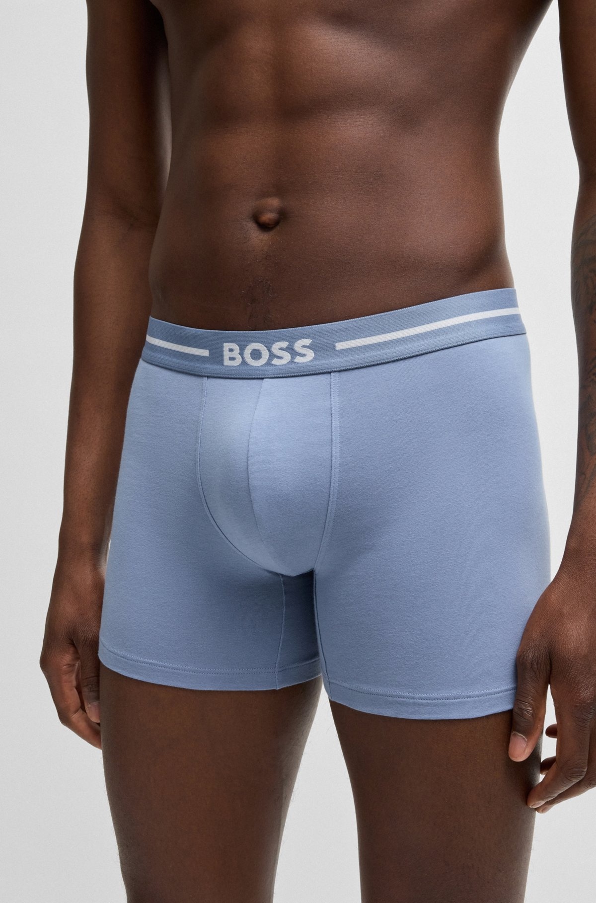 THREE-PACK OF STRETCH-COTTON BOXER BRIEFS WITH LOGOS - 4