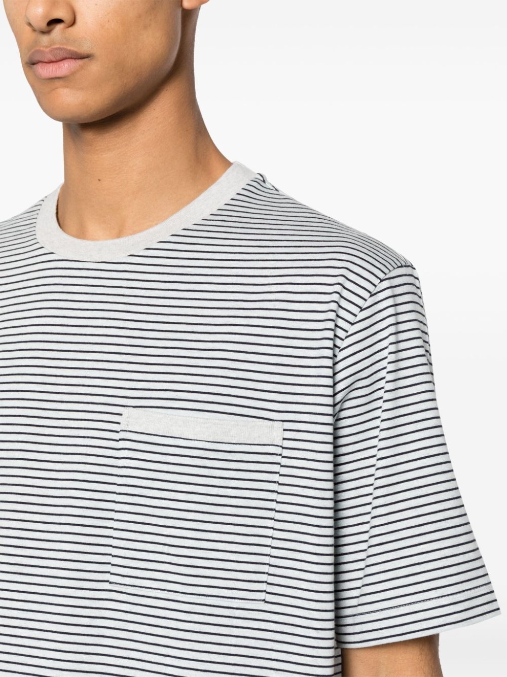 logo-patch striped T-shirt - 5