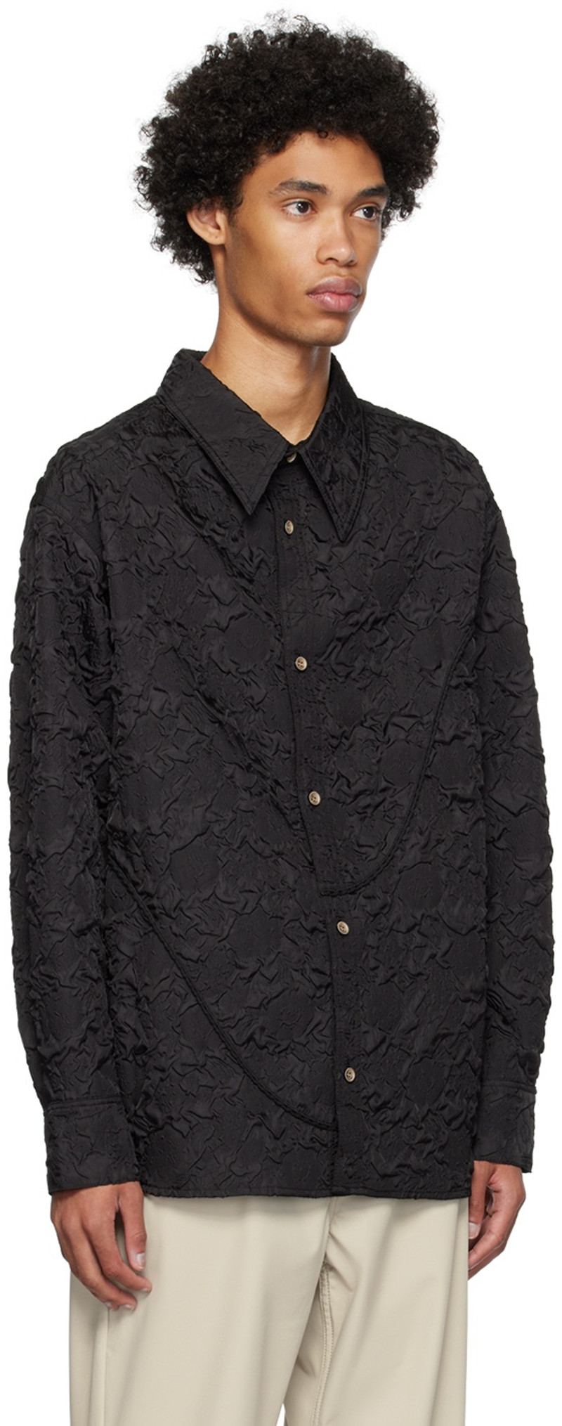 Andersson Bell Black Bubble Flower Shirt outlook