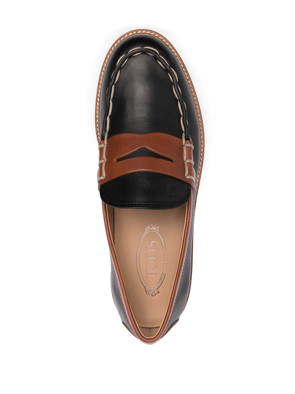 two-tone leather loafers - 4