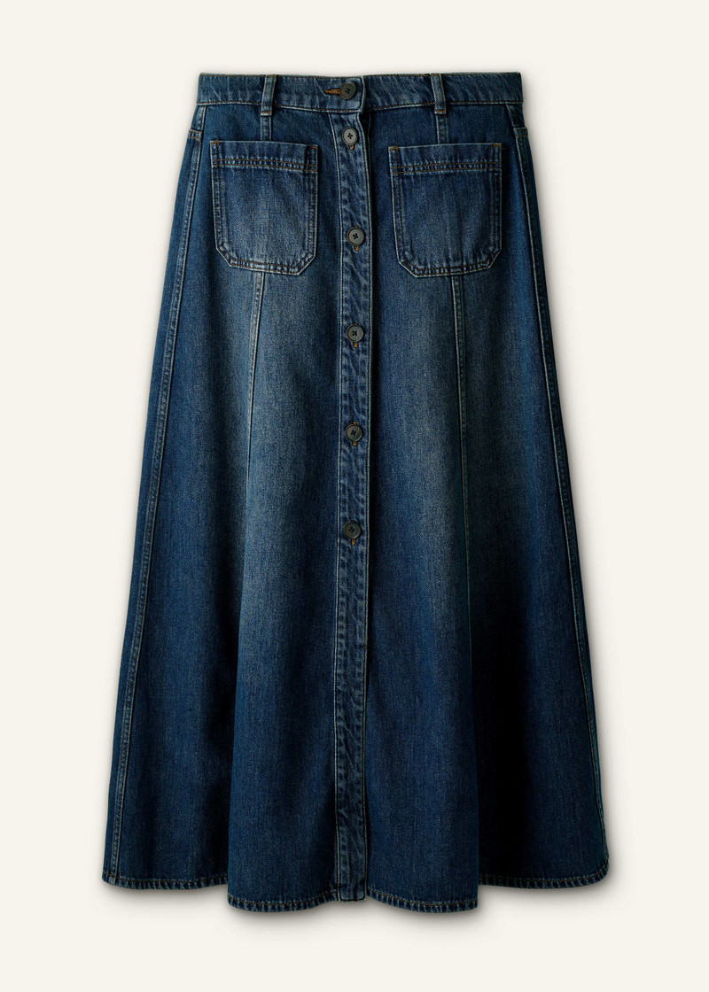 Panelled Denim Maxi Skirt 8