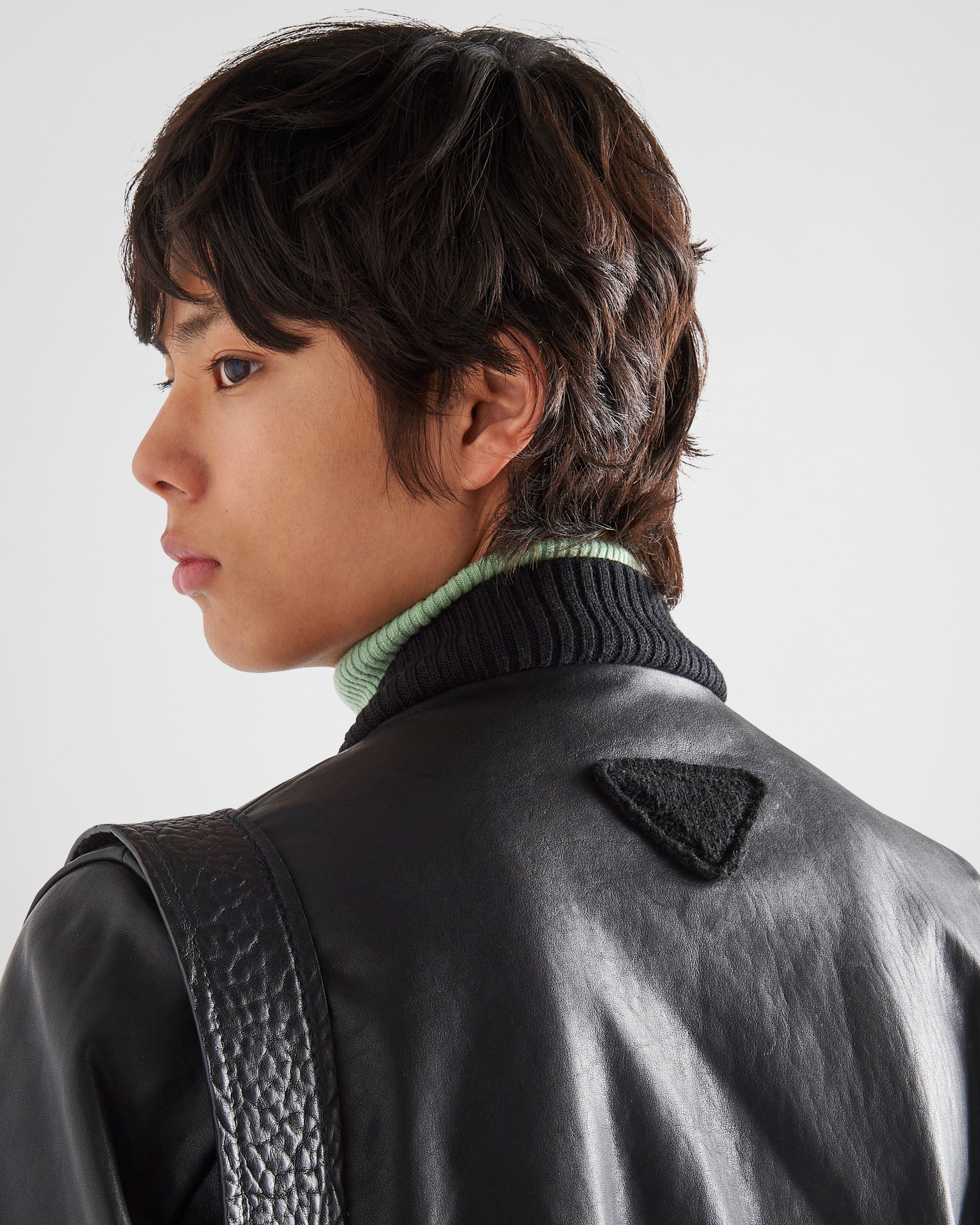 Leather bomber jacket - 4