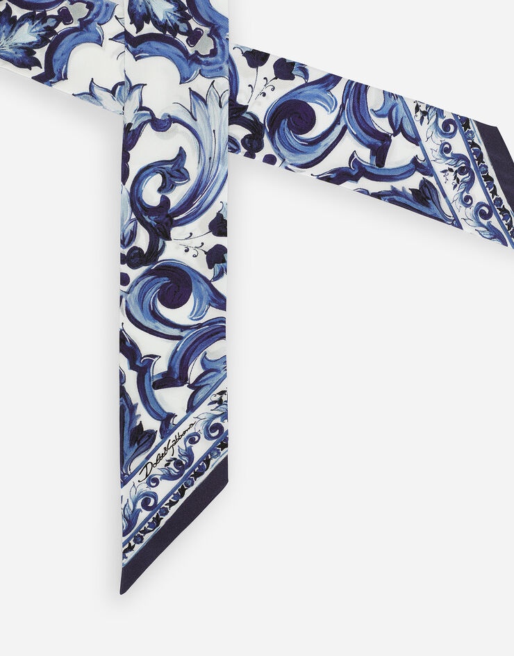 Majolica-print twill headscarf - 2