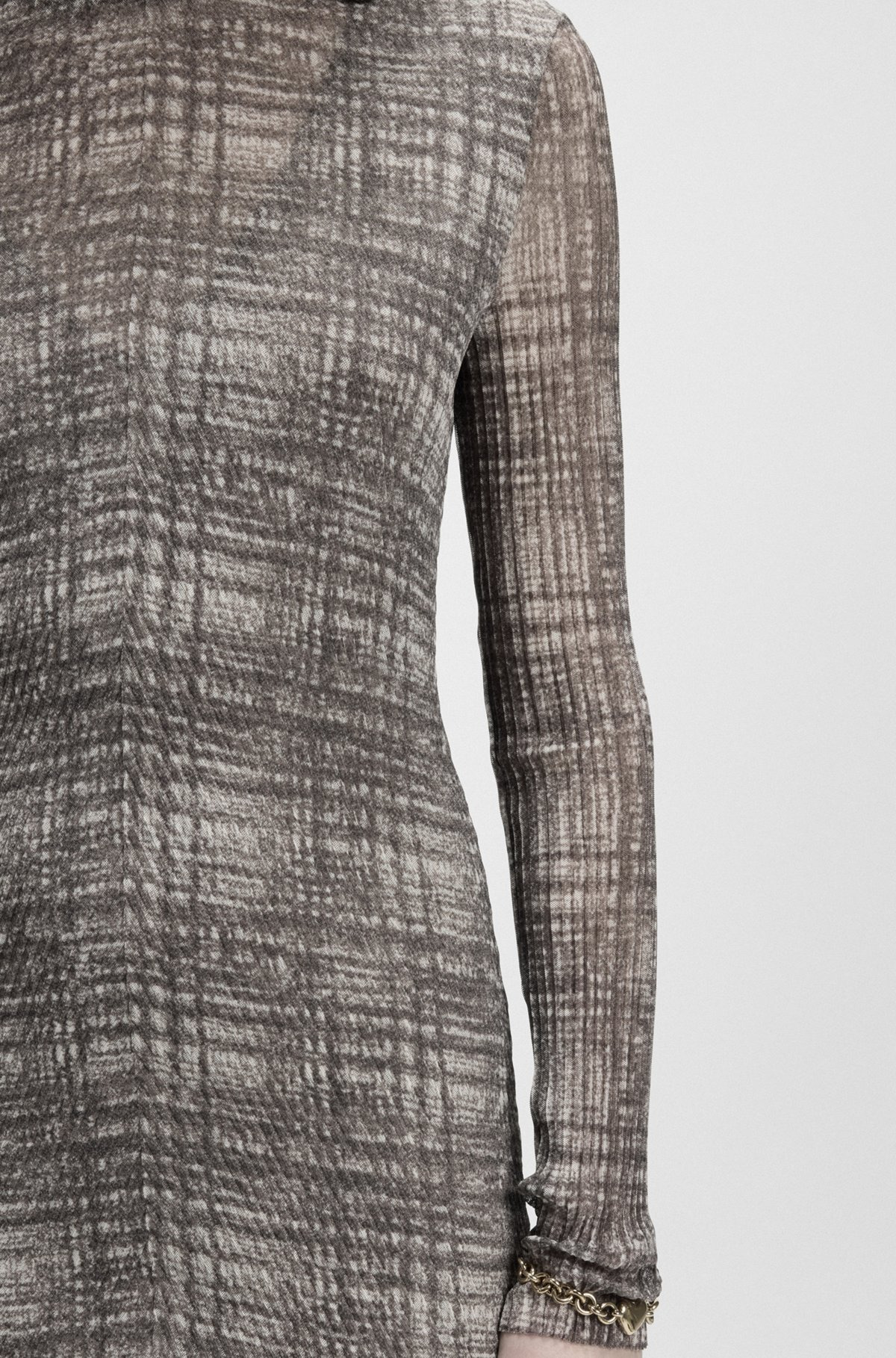 PLISSÉ-TULLE DRESS WITH MODAL LINING - 6