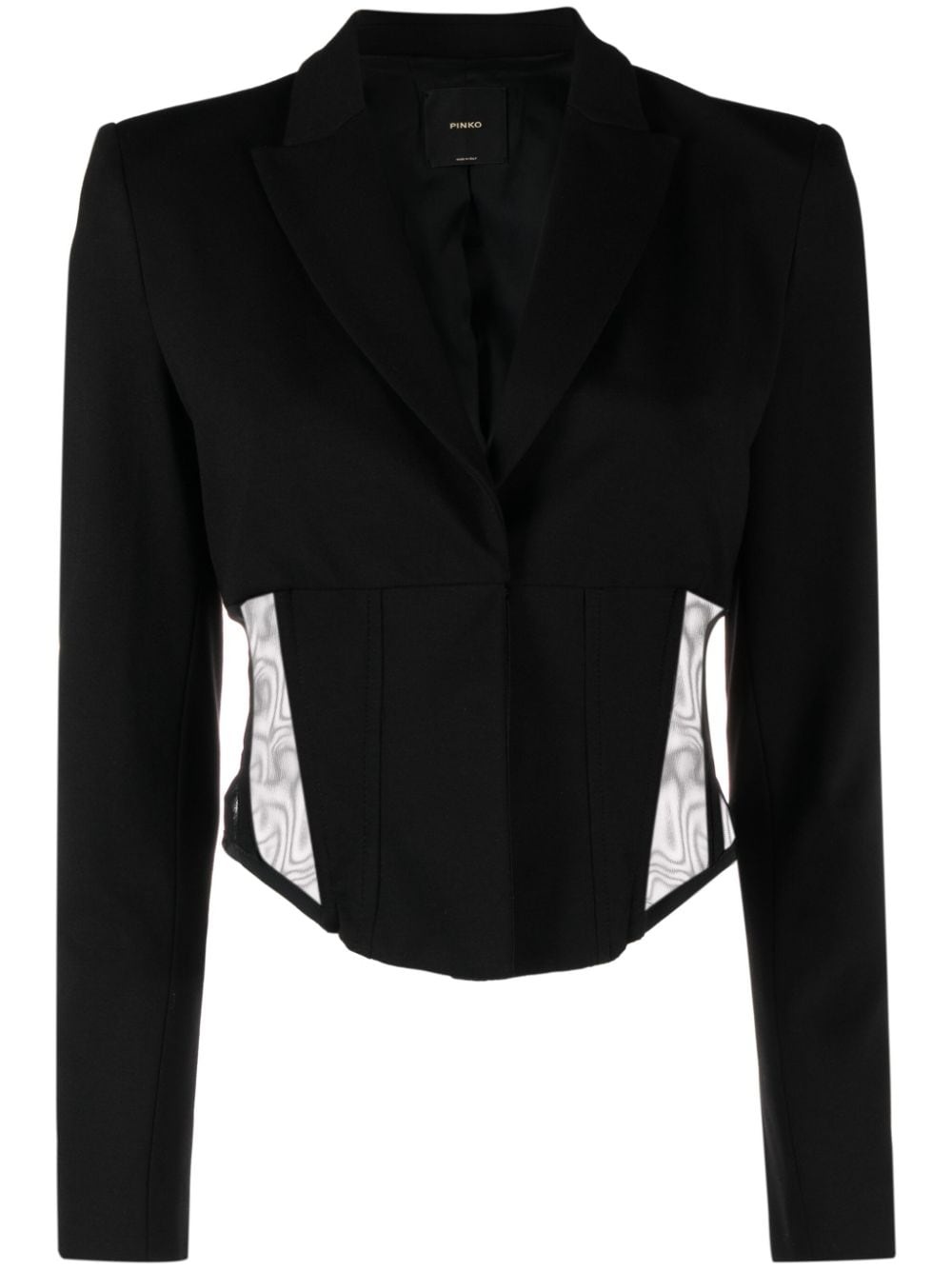 corset-style cropped panelled blazer - 1