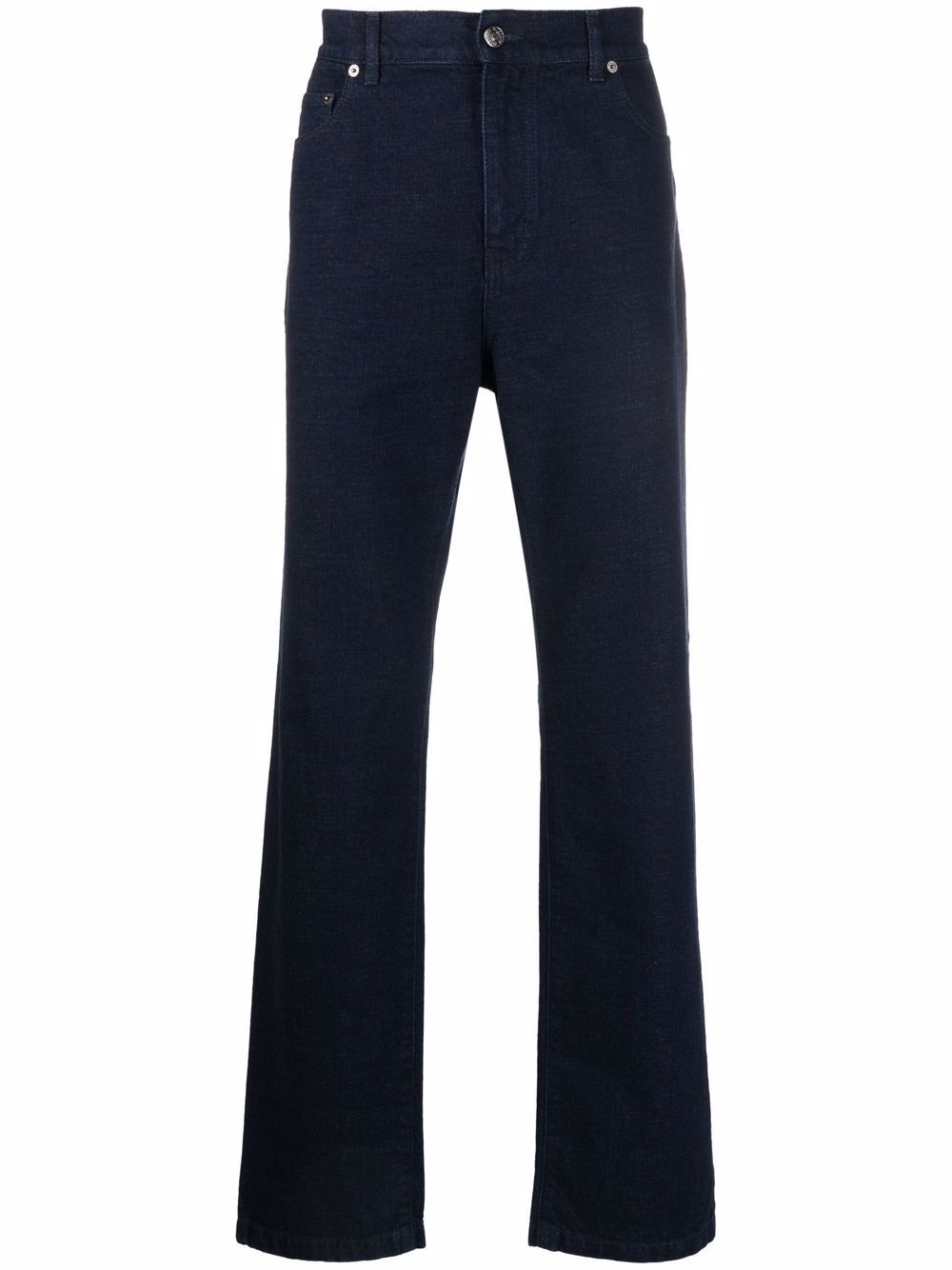 logo-patch straight-leg trousers - 1