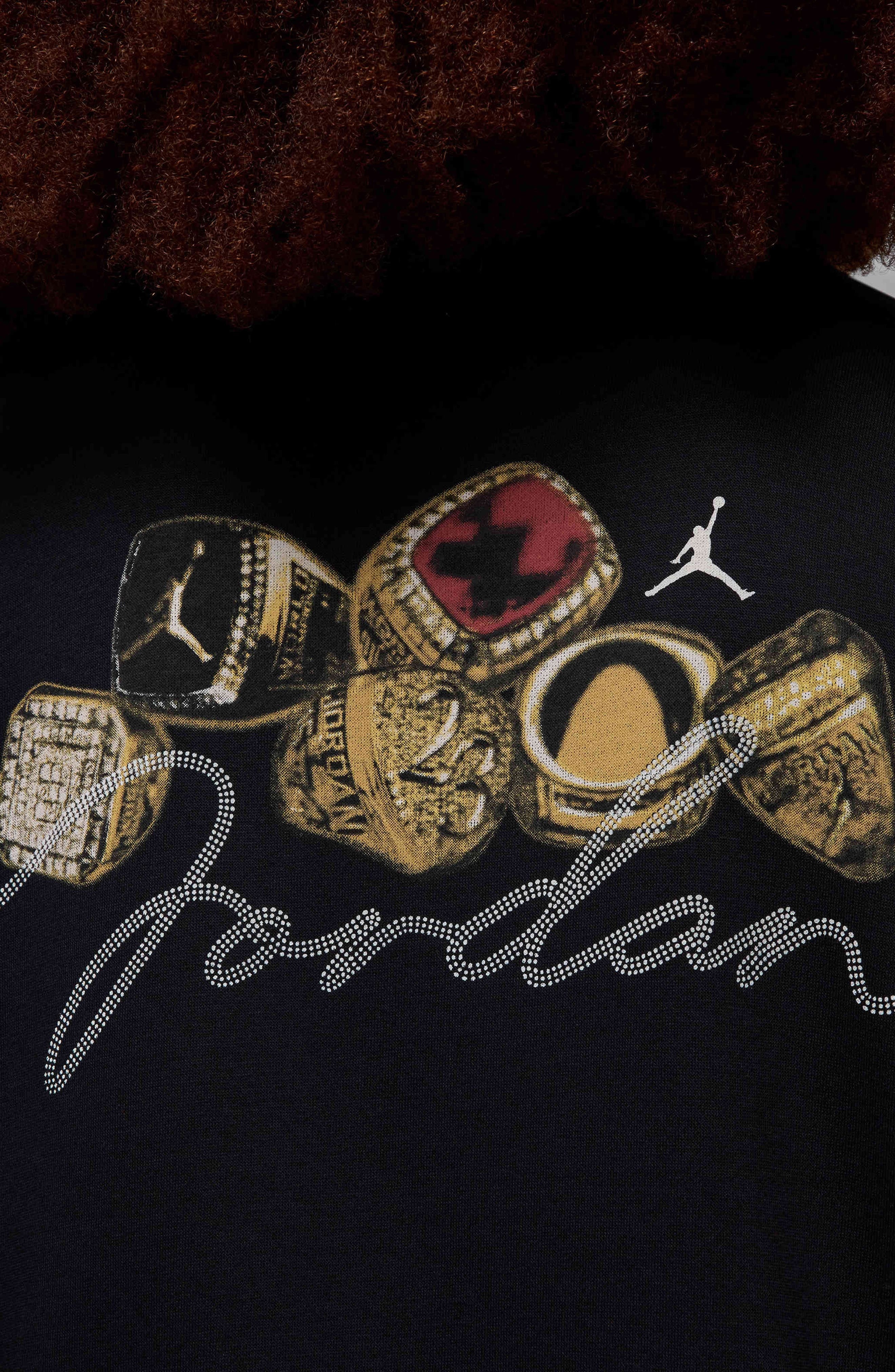 Nike Jordan Brooklyn Fleece Crewneck Sweatshirt in Black/Sail at Nordstrom - 5