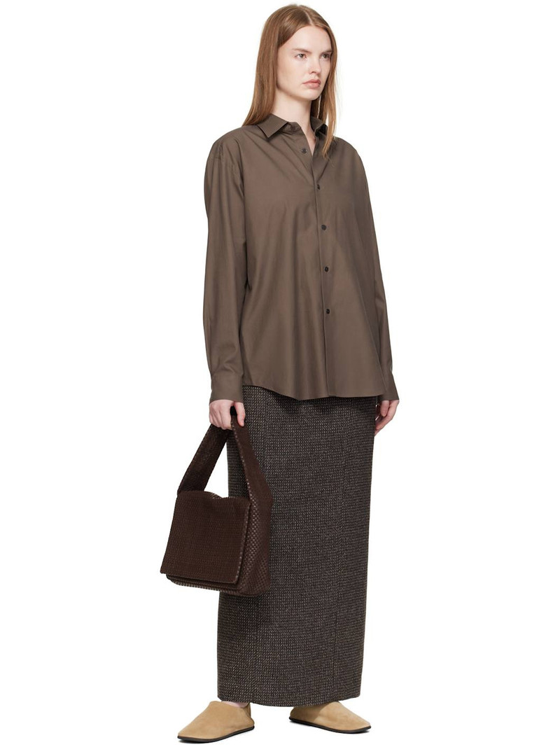 AURALEE Brown Washed Finx Twill Shirt outlook