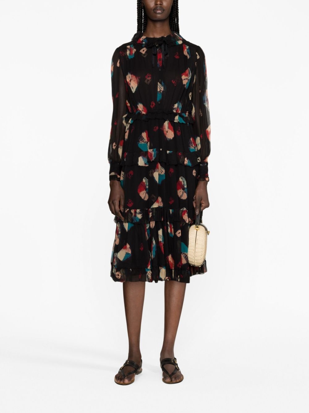 Reina chiffon midi dress - 2