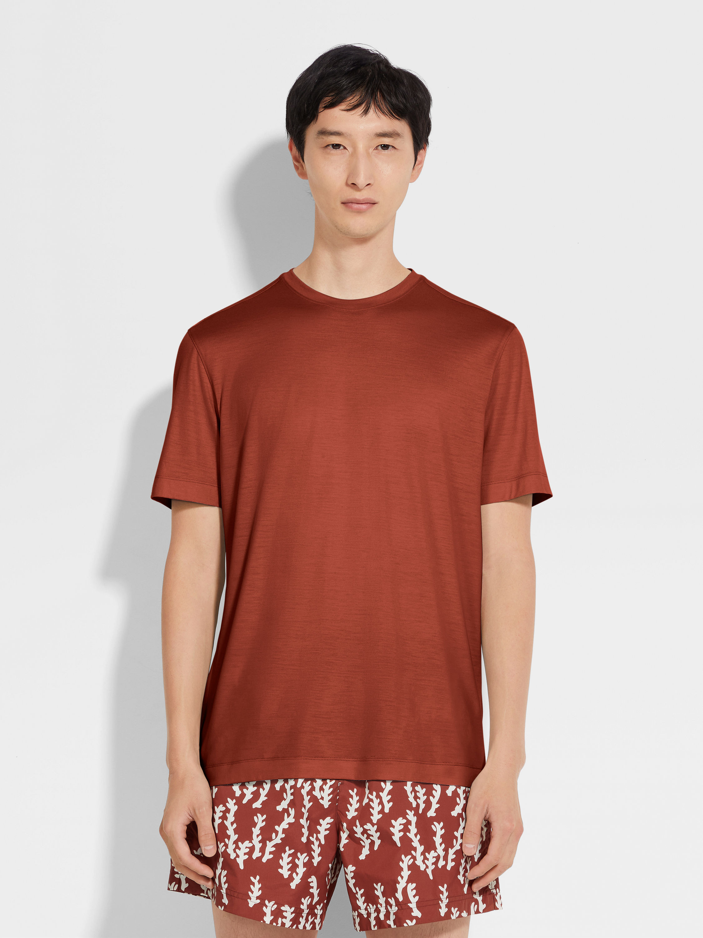 BRICK RED VELLUS AUREUM T-SHIRT - 4