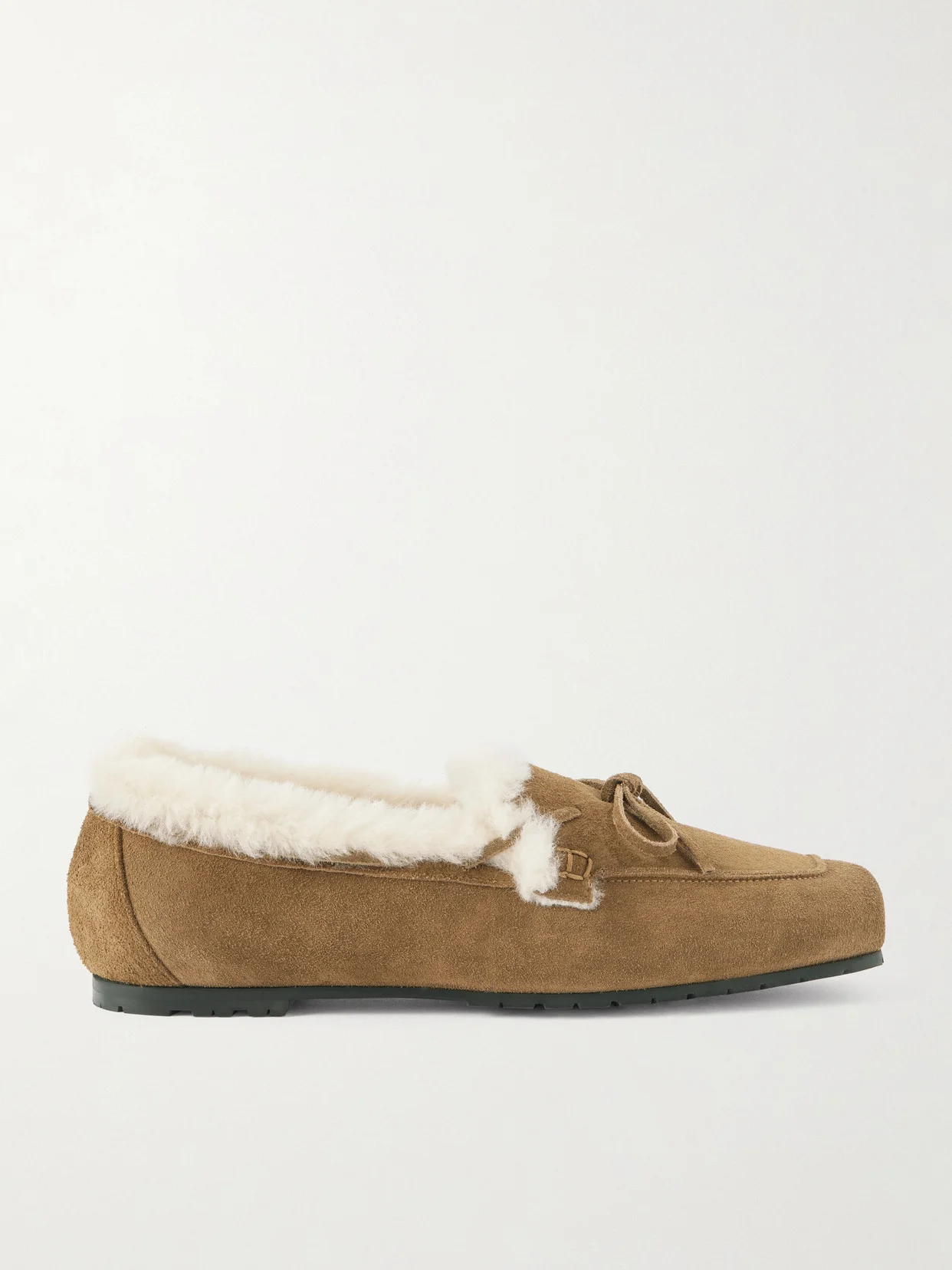 Jasper Bow-detailed Shearling-lined Suede Loafers - 1