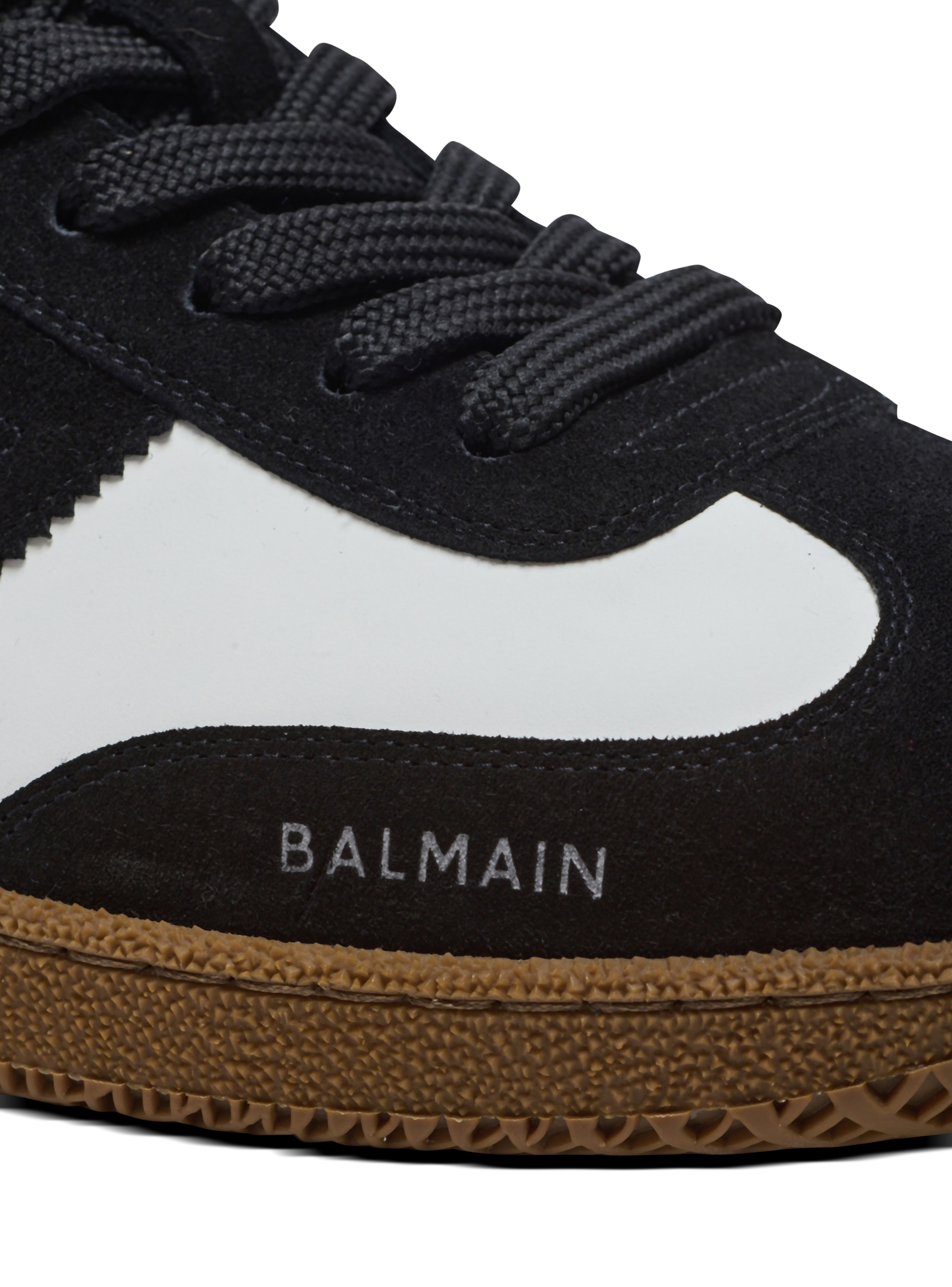 Balmain Swan trainers in calfskin and suede - 7