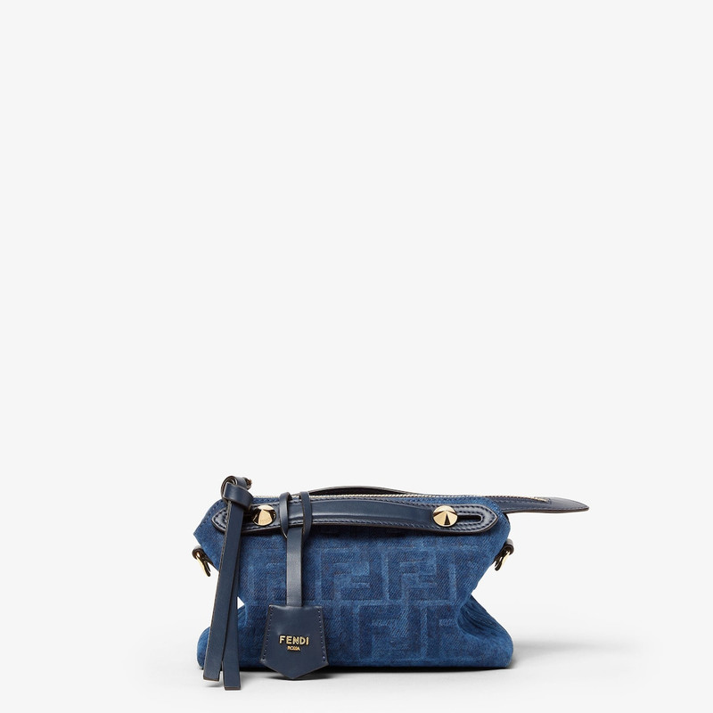 By The Way Soft Mini Blue FF denim flocked mini-bag 1