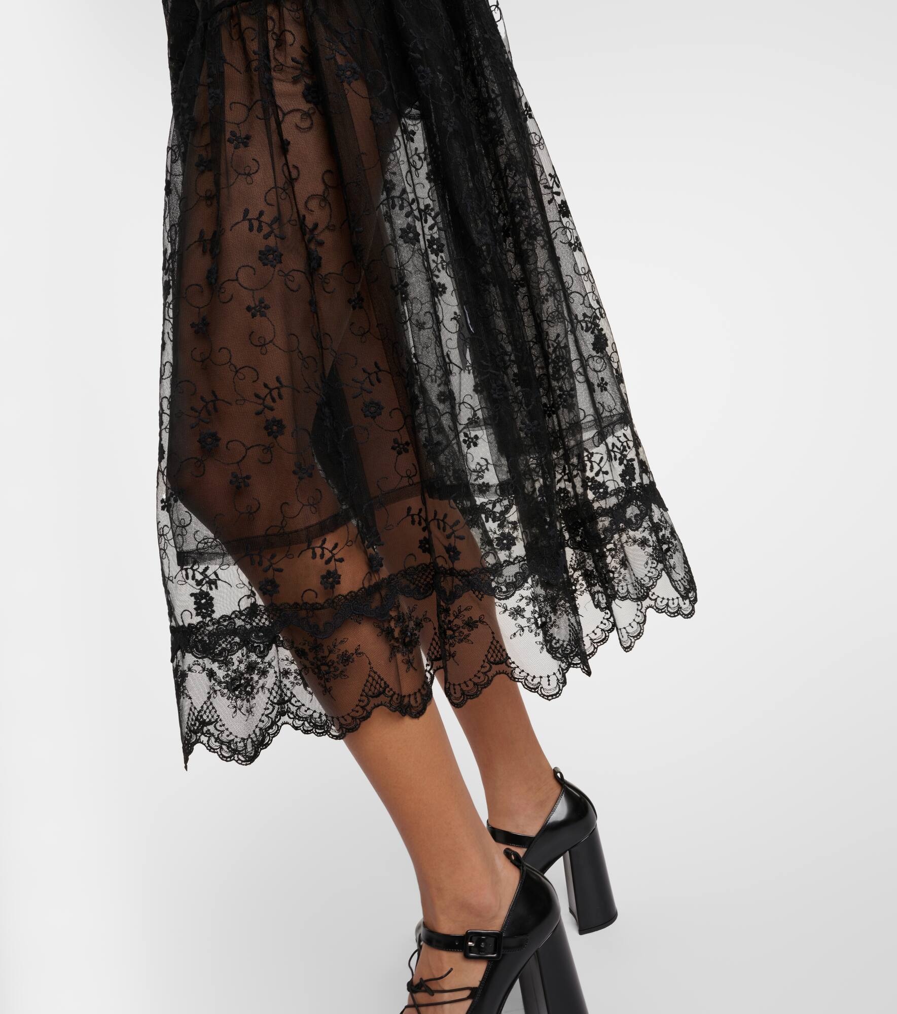 Embellished lace midi dress - 5