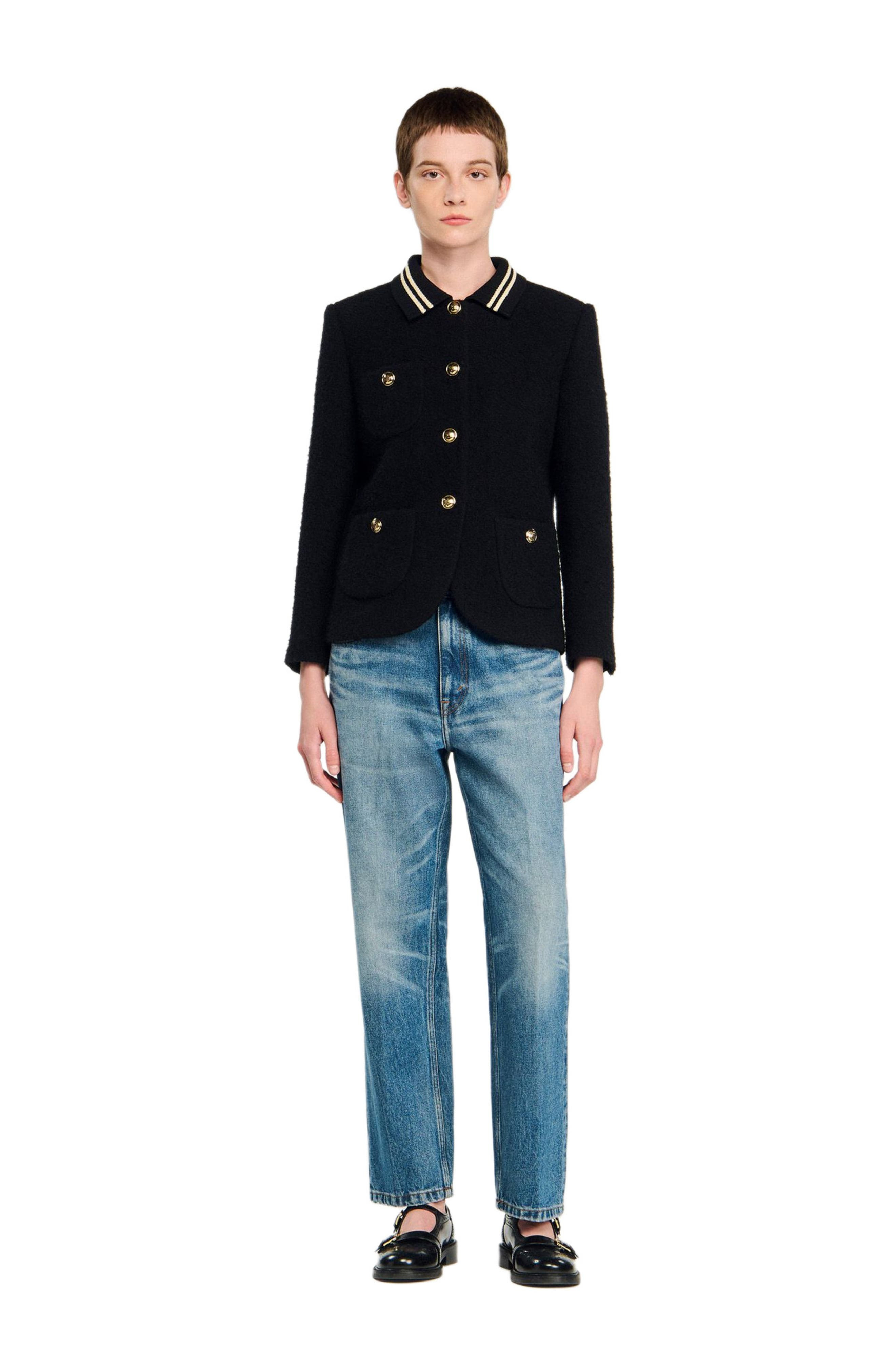 SANDRO Tweed jacket in Black at Nordstrom - 2