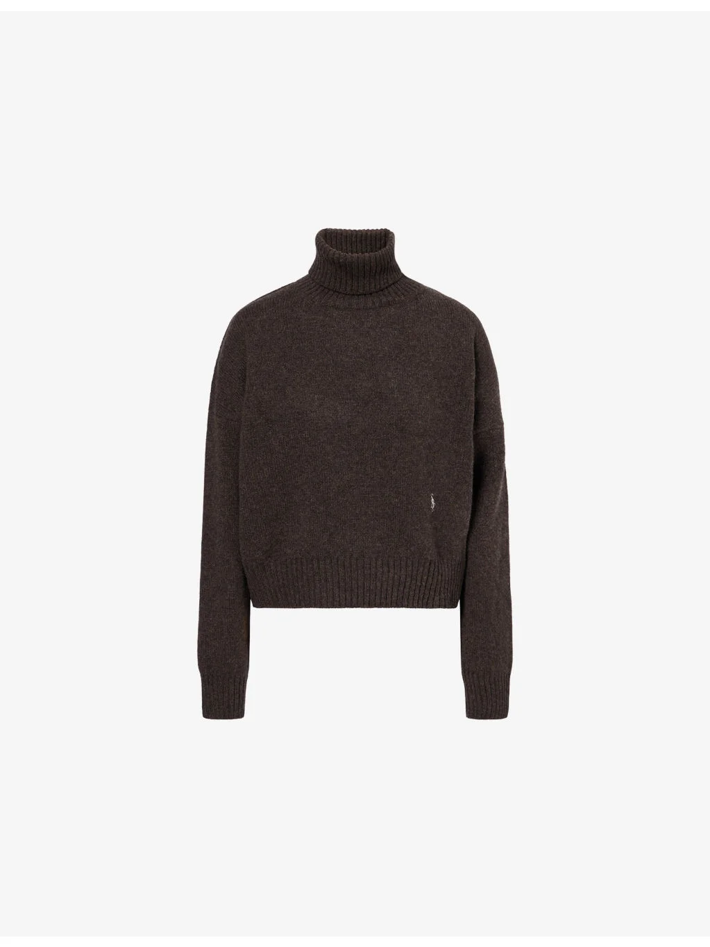 Logo-Embroidered Turtleneck Wool Jumper - 1