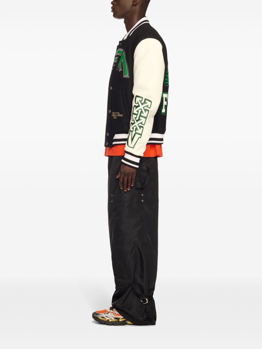 logo-appliqué bomber jacket - 3