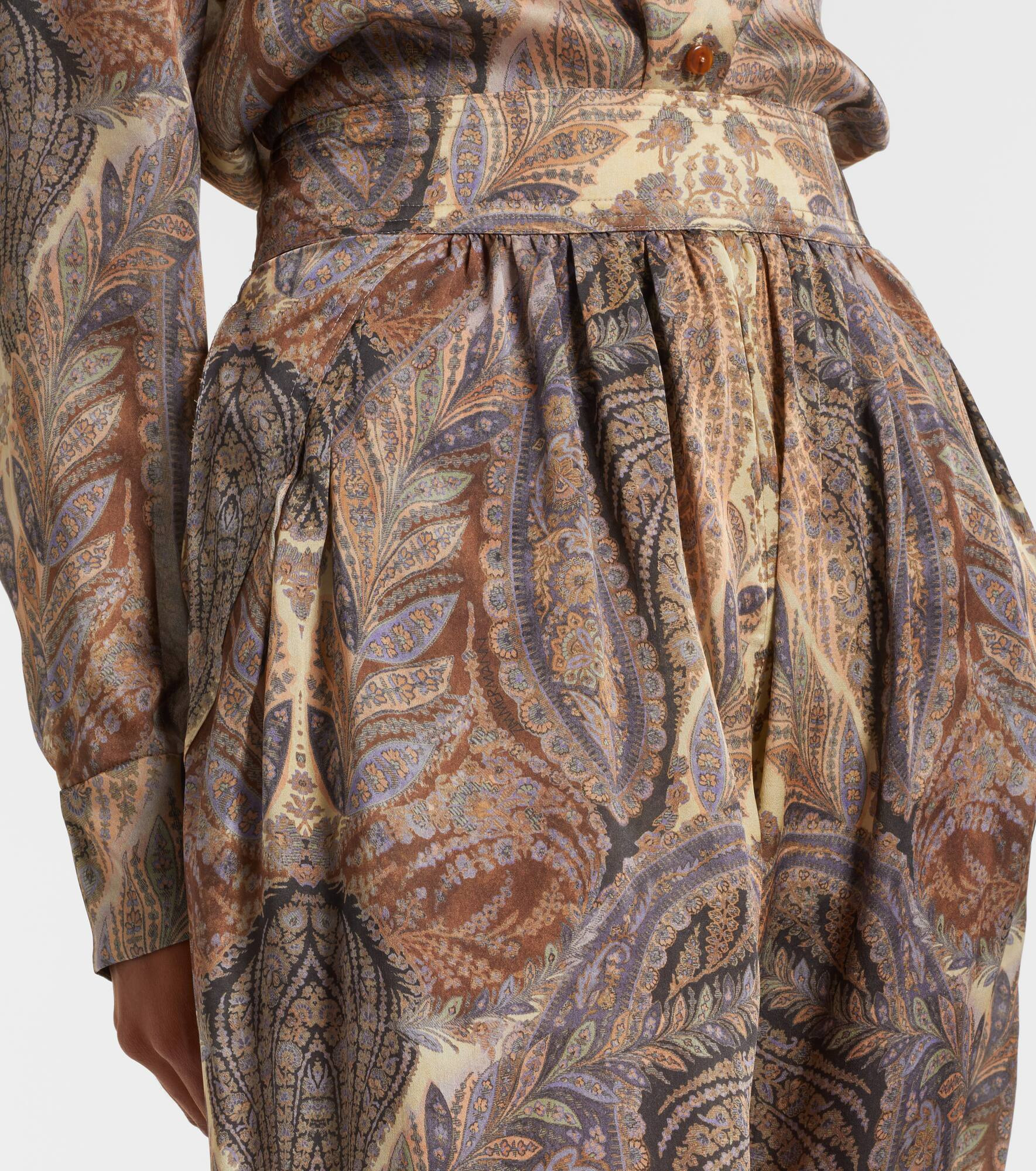 Hypnotic paisley silk wide-leg pants - 4