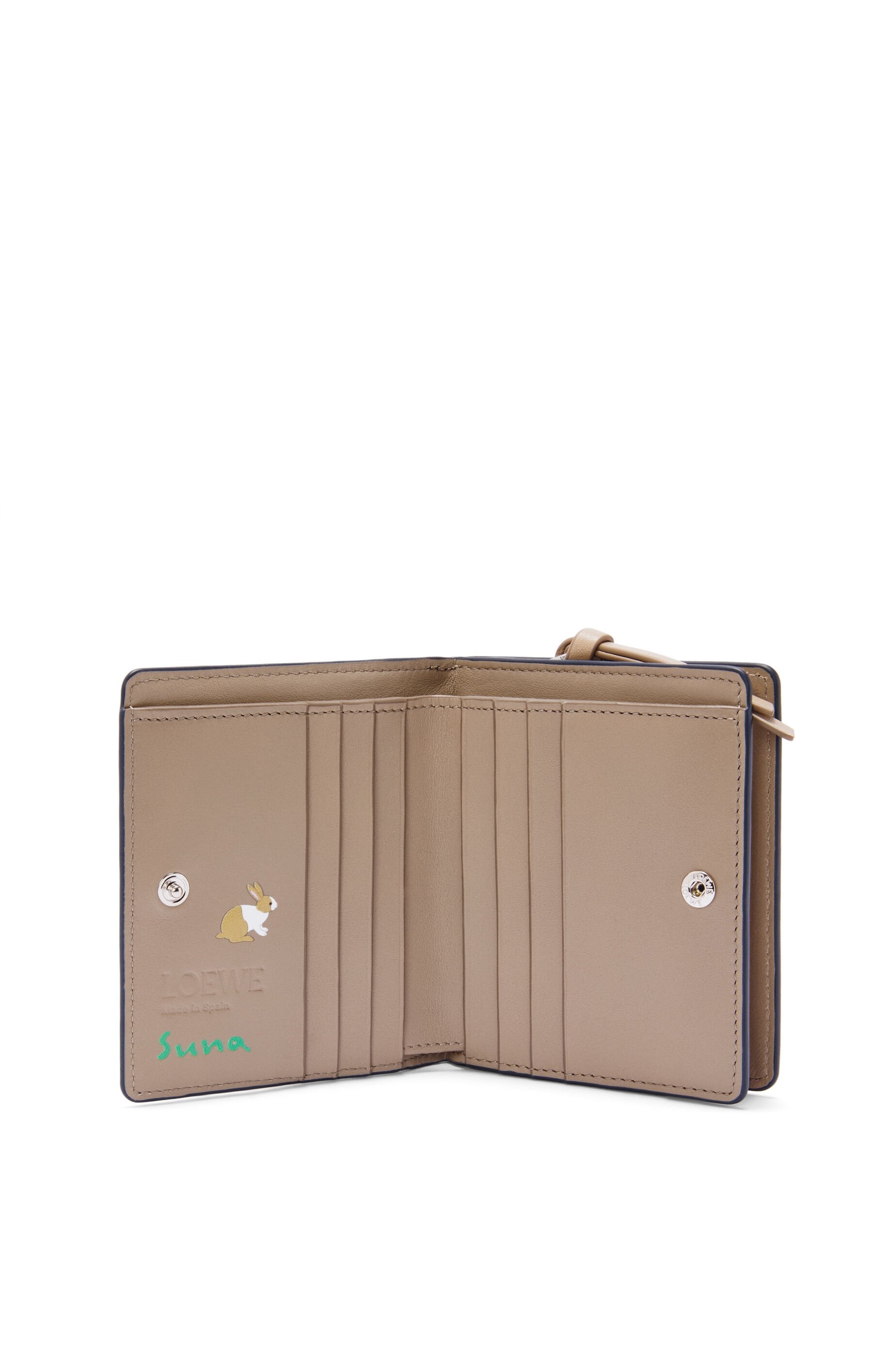 Bunny compact zip wallet in nappa calfskin - 2