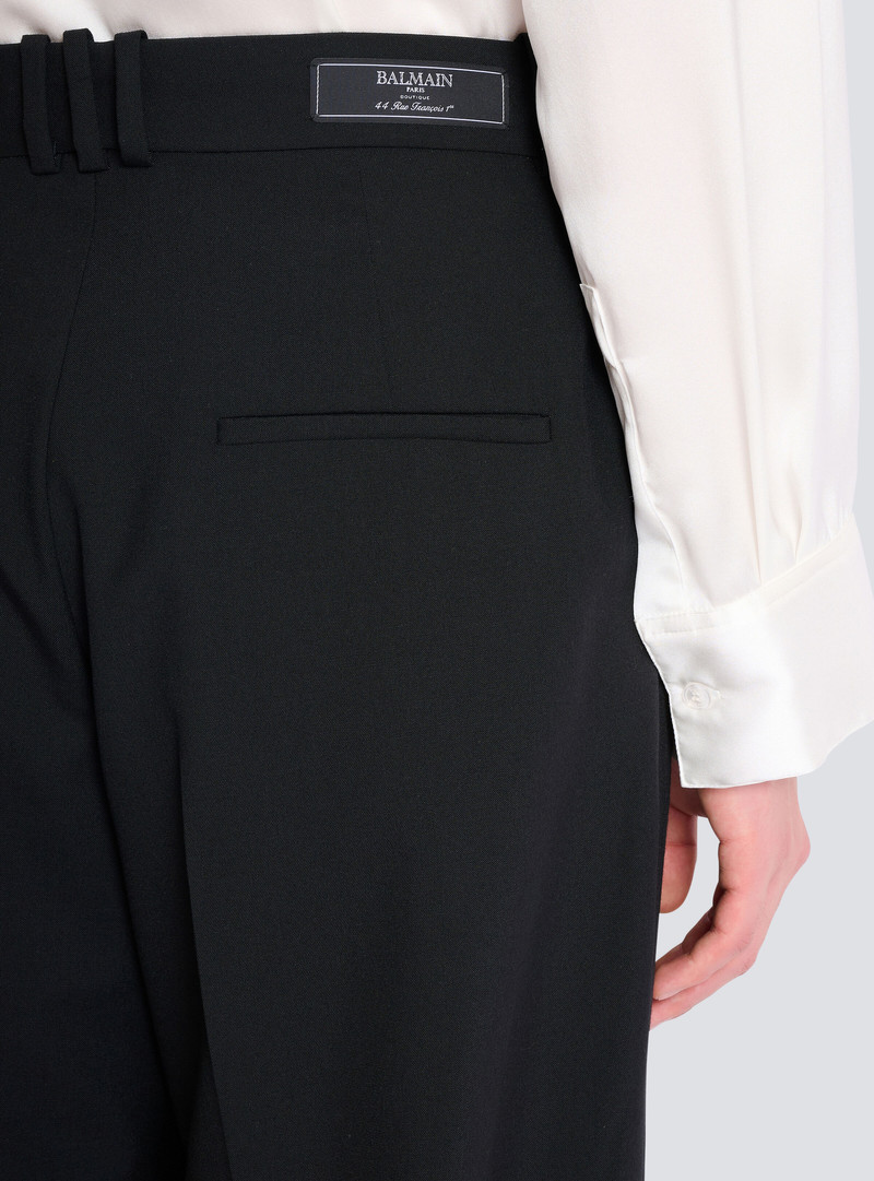 Wool twill trousers with wide knife pleats 7