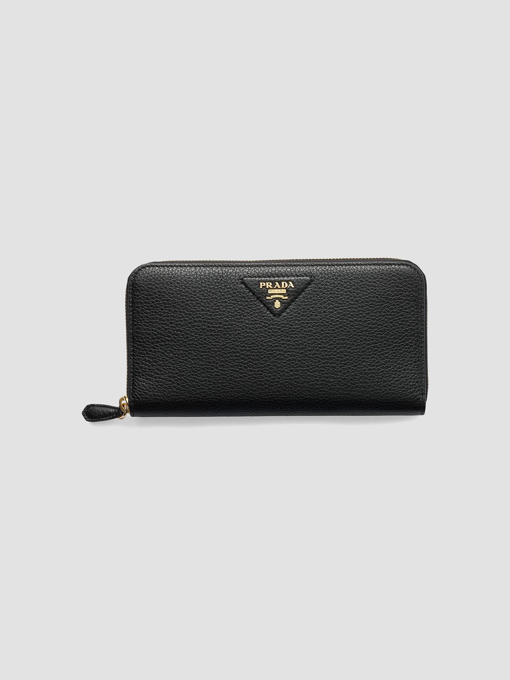 Women's Large Leather Wallet - Black Gold - 1
