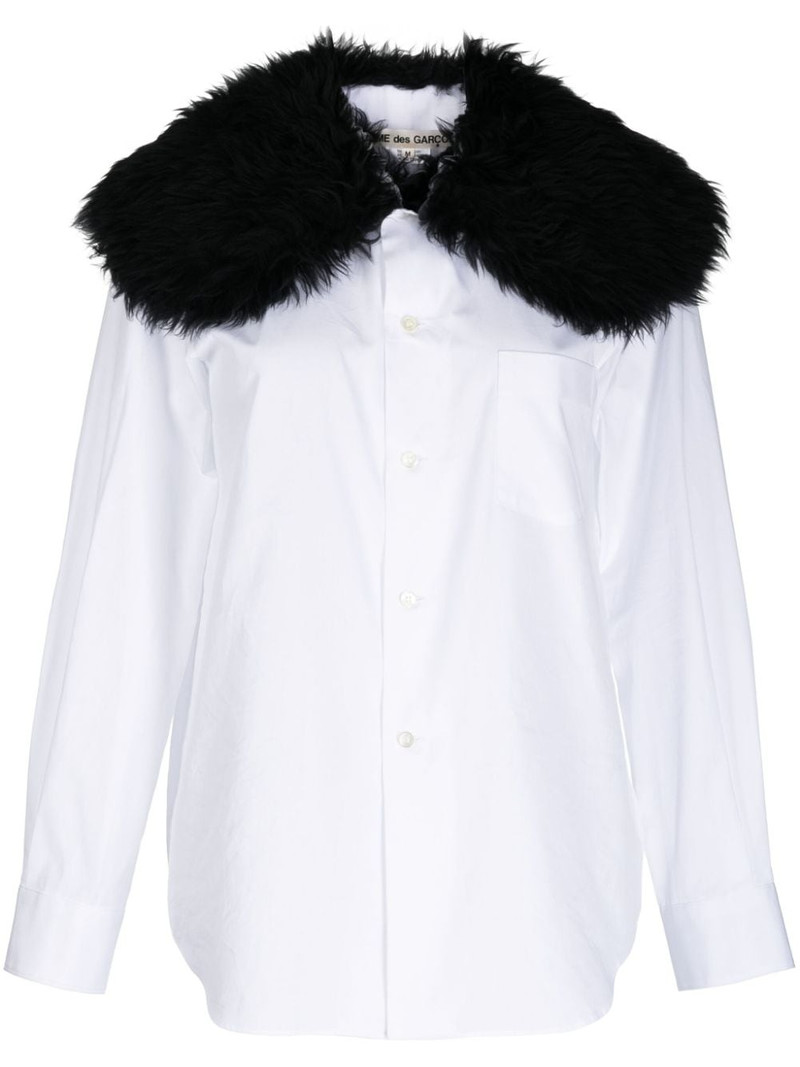 contrasting-collar long-sleeve shirt 1