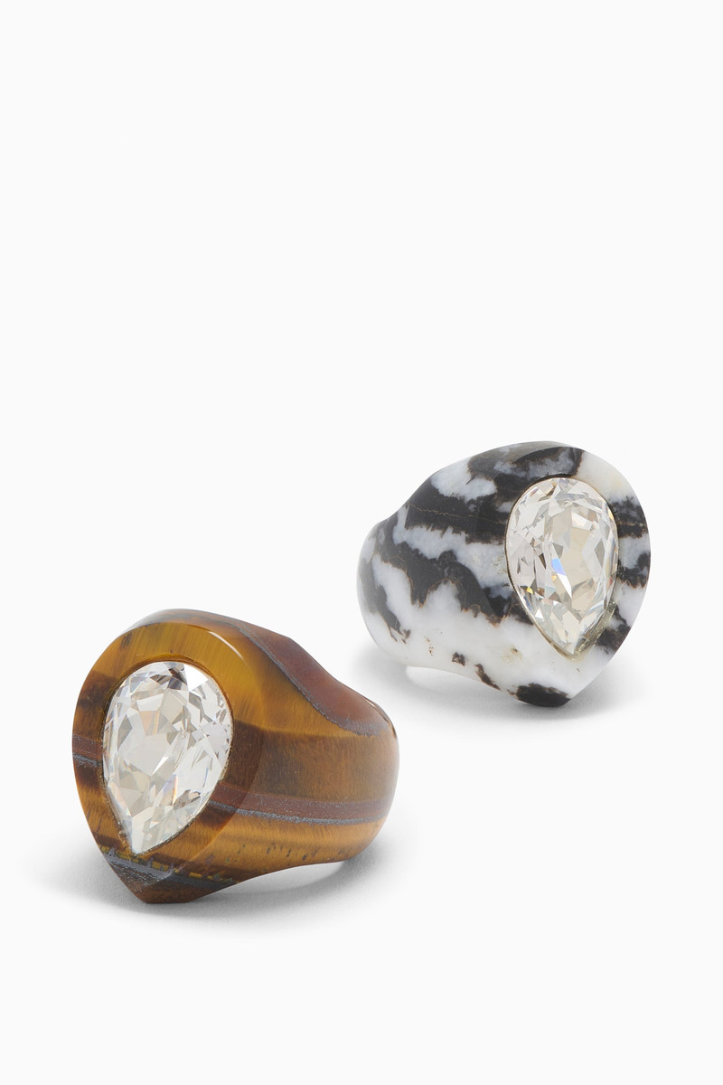 Crystal Pear Signet Ring 6