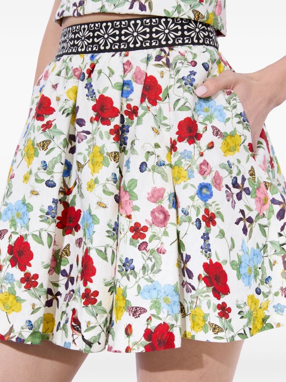 Haven embroidered-waistband mini skirt - 5