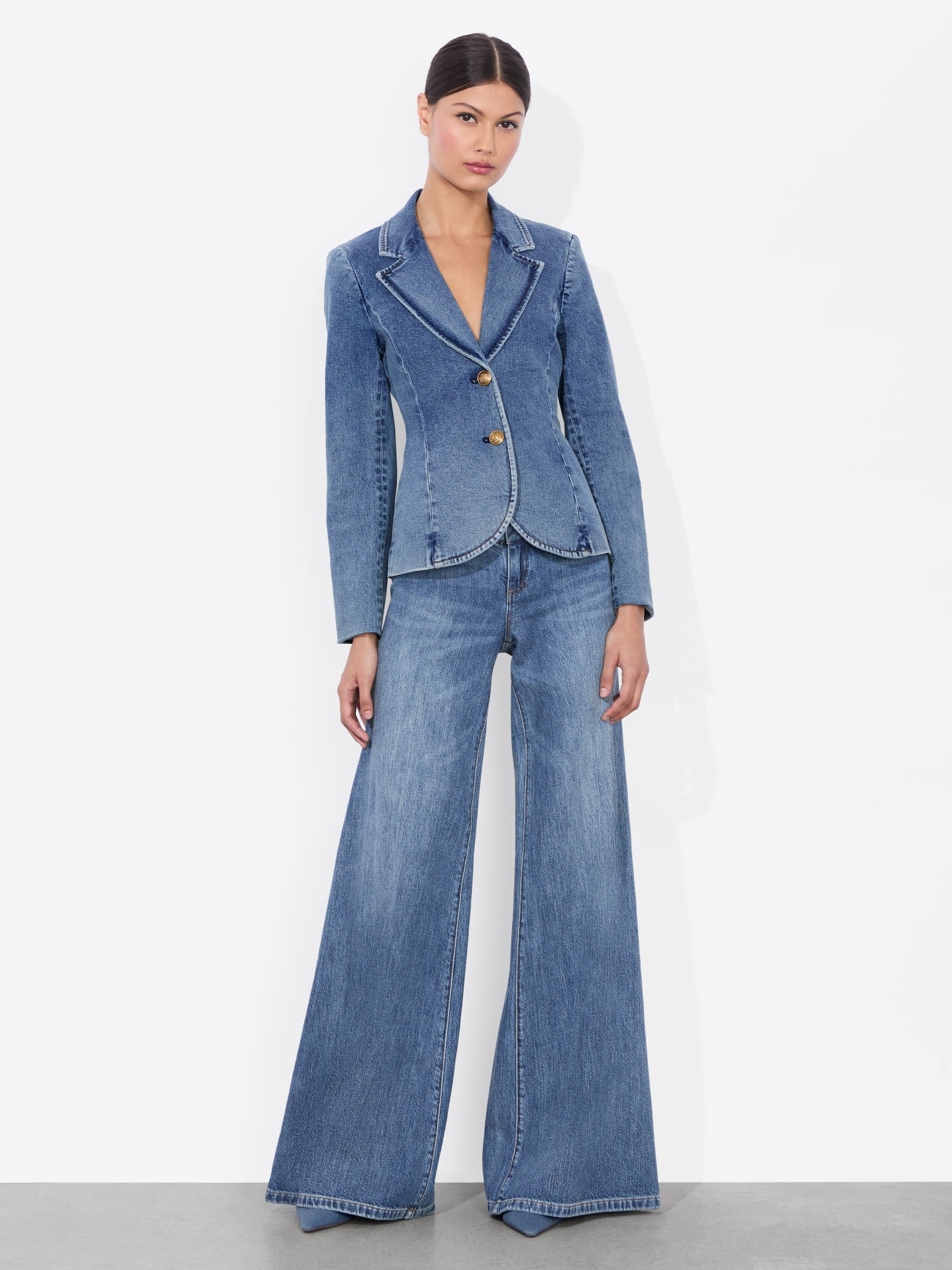 IANA DENIM SCULPTED BLAZER - 6