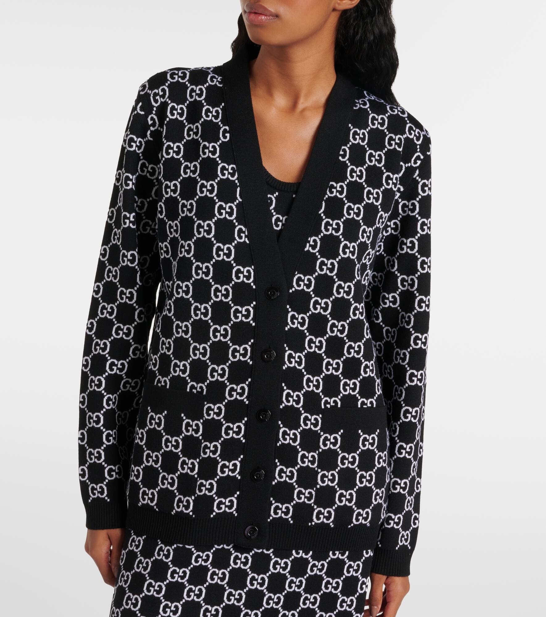 GG wool-blend jacquard cardigan - 6
