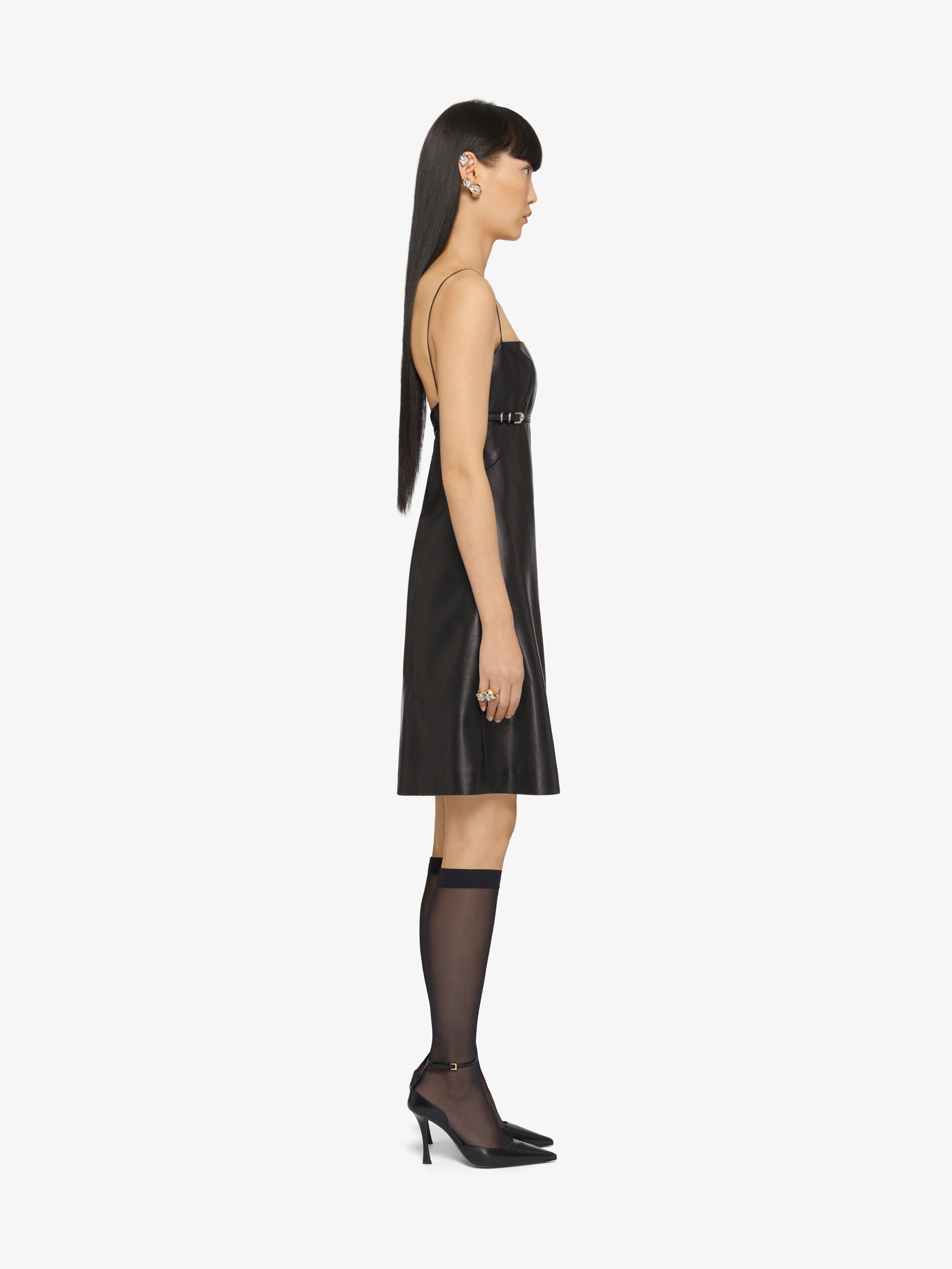 VOYOU STRAPS DRESS IN LEATHER - 3