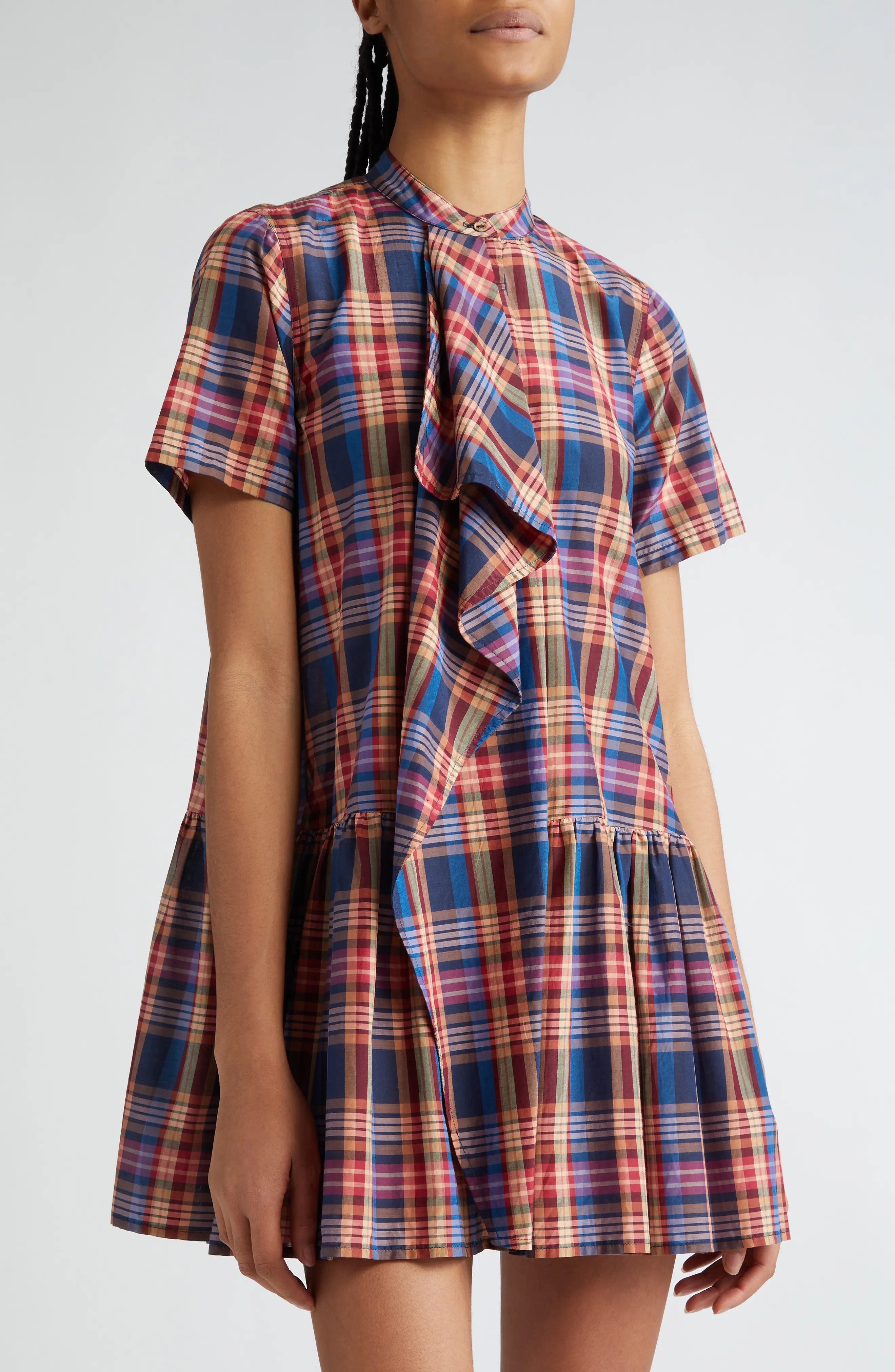 Adalyn Plaid Cotton & Silk Shirtdress - 4