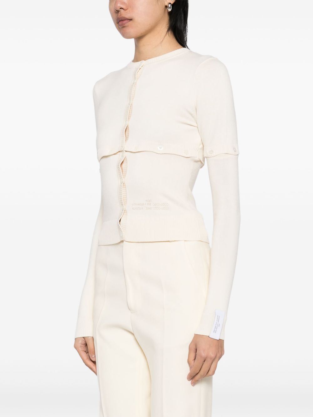 logo-embroidered cardigan - 3