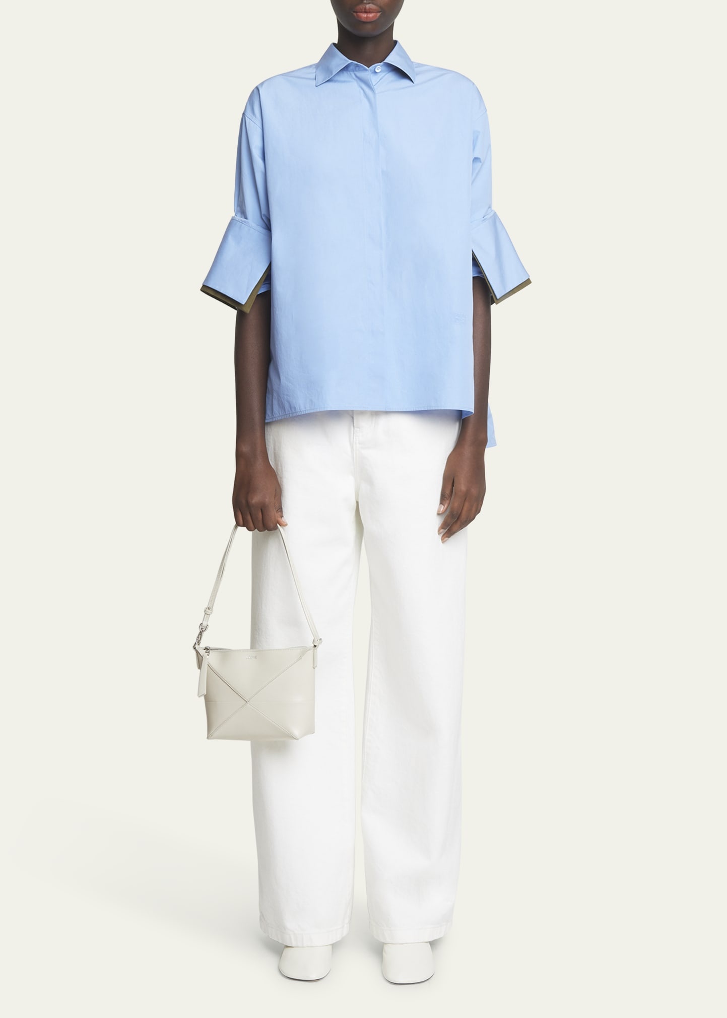 Puzzle Fold Leather Pouch Shoulder Bag - 6