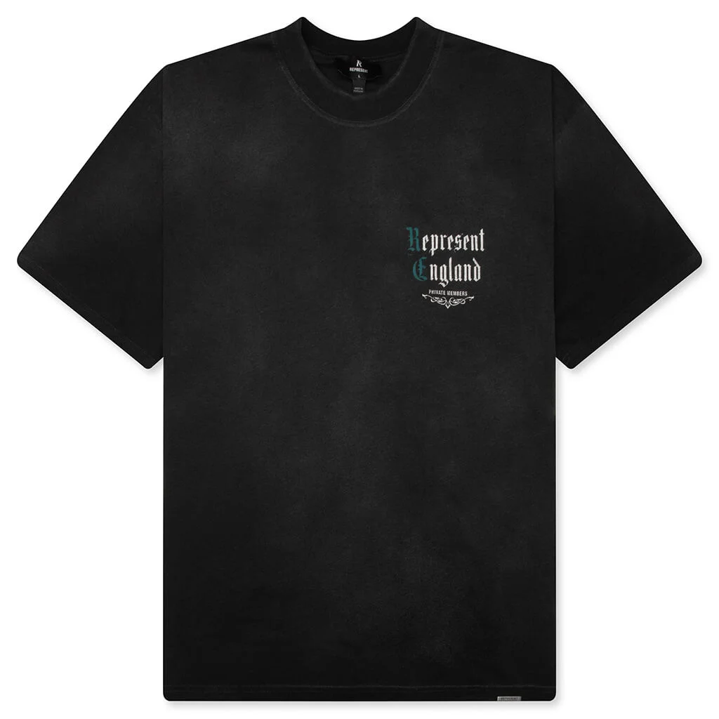 PRIVATE MEMBERS T-SHIRT - STAINED BLACK - 1