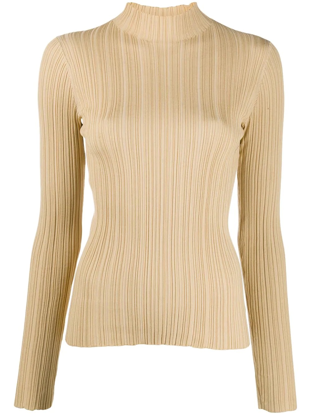 high-neck ribbed top - 1