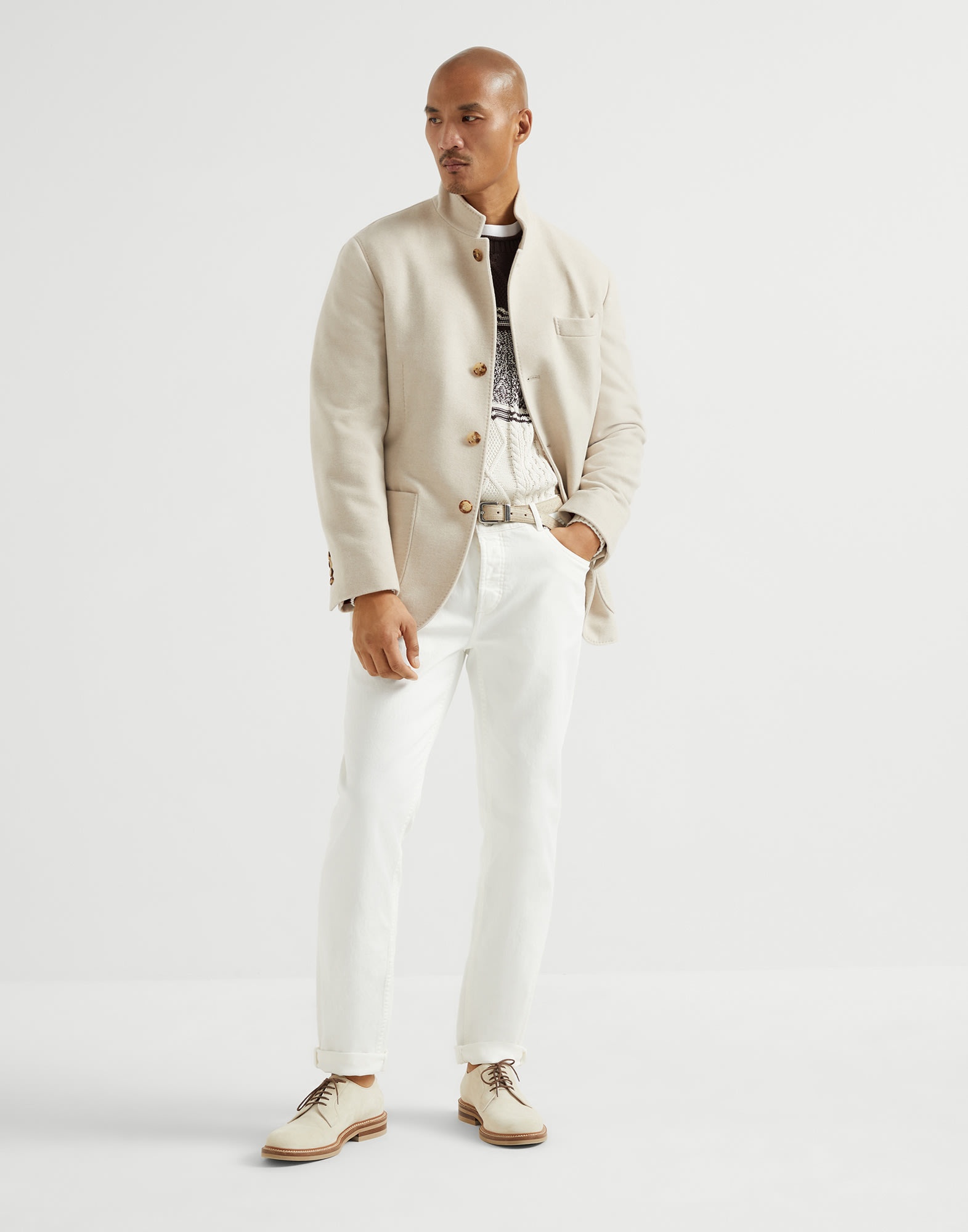 Water-resistant lightweight cashmere outerwear blazer - 5